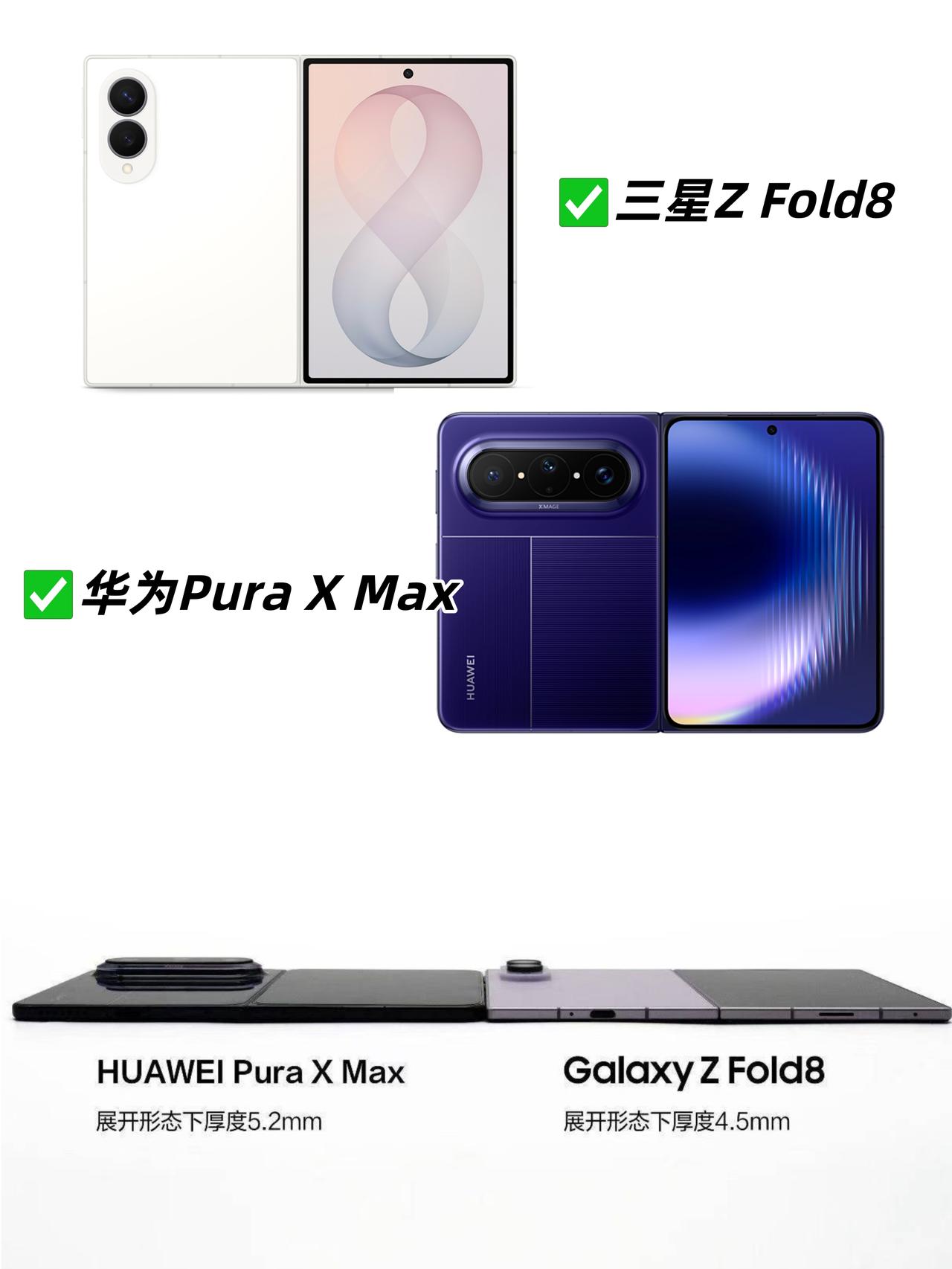 都是阔折叠，你喜欢三星还是华为的设计？

🤔说实话我真的有点意外......