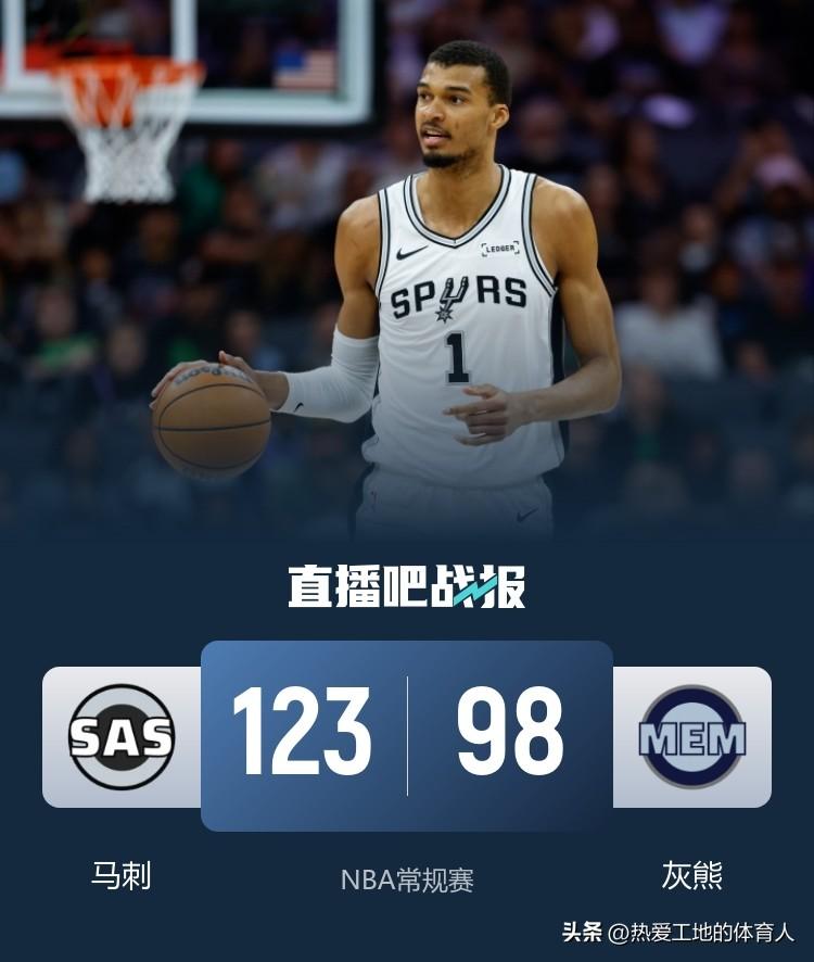 NBA常规赛继续进行
马刺客场123:98轻取灰熊迎来7连胜
马刺全队7人得分上