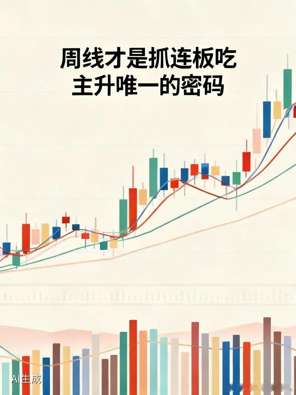 周线才是抓连板吃主升唯一的密码1．周线堆量回调后缩量上涨视为主力信号：2．周均线