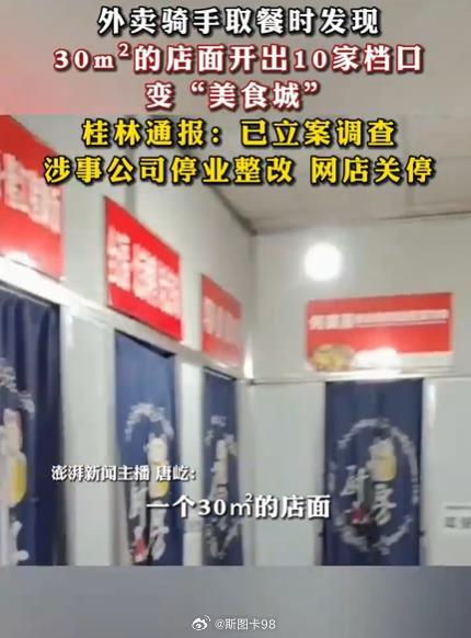 30平米店开10家美食档口被立案最大的问题不在涉事商家，而在于外卖平台的纵容，只