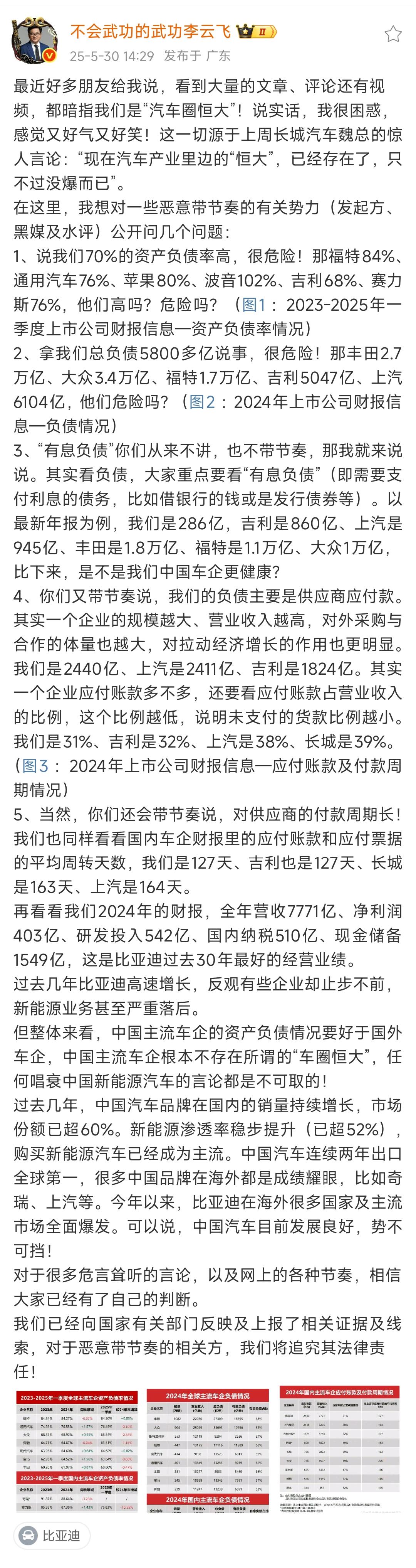 这几年，好不容易在和合资车的竞争中，扭转了局势，中国汽车走到今天何其不易。行业间