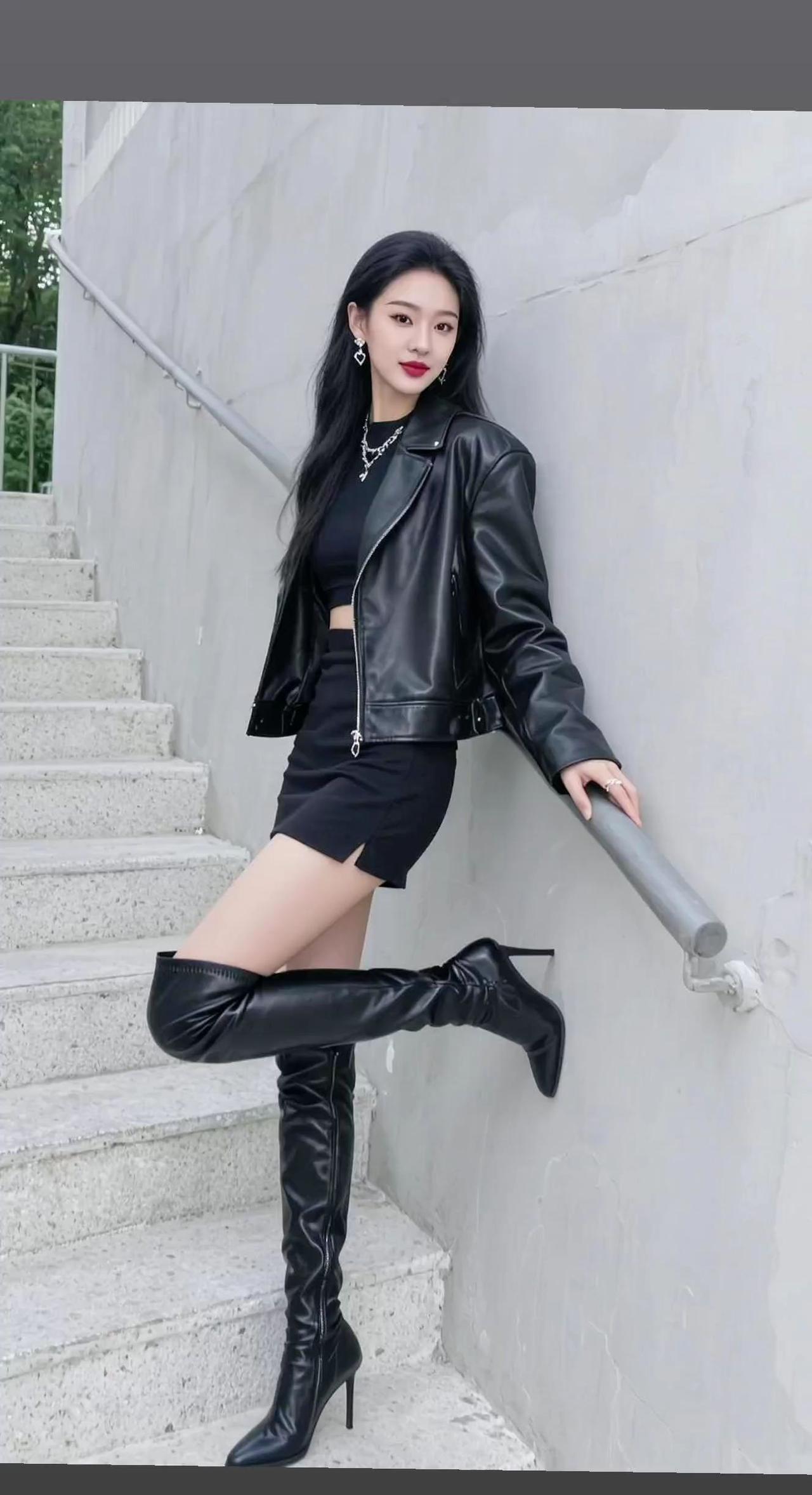 酷感楼梯照 抖音ai创作户外