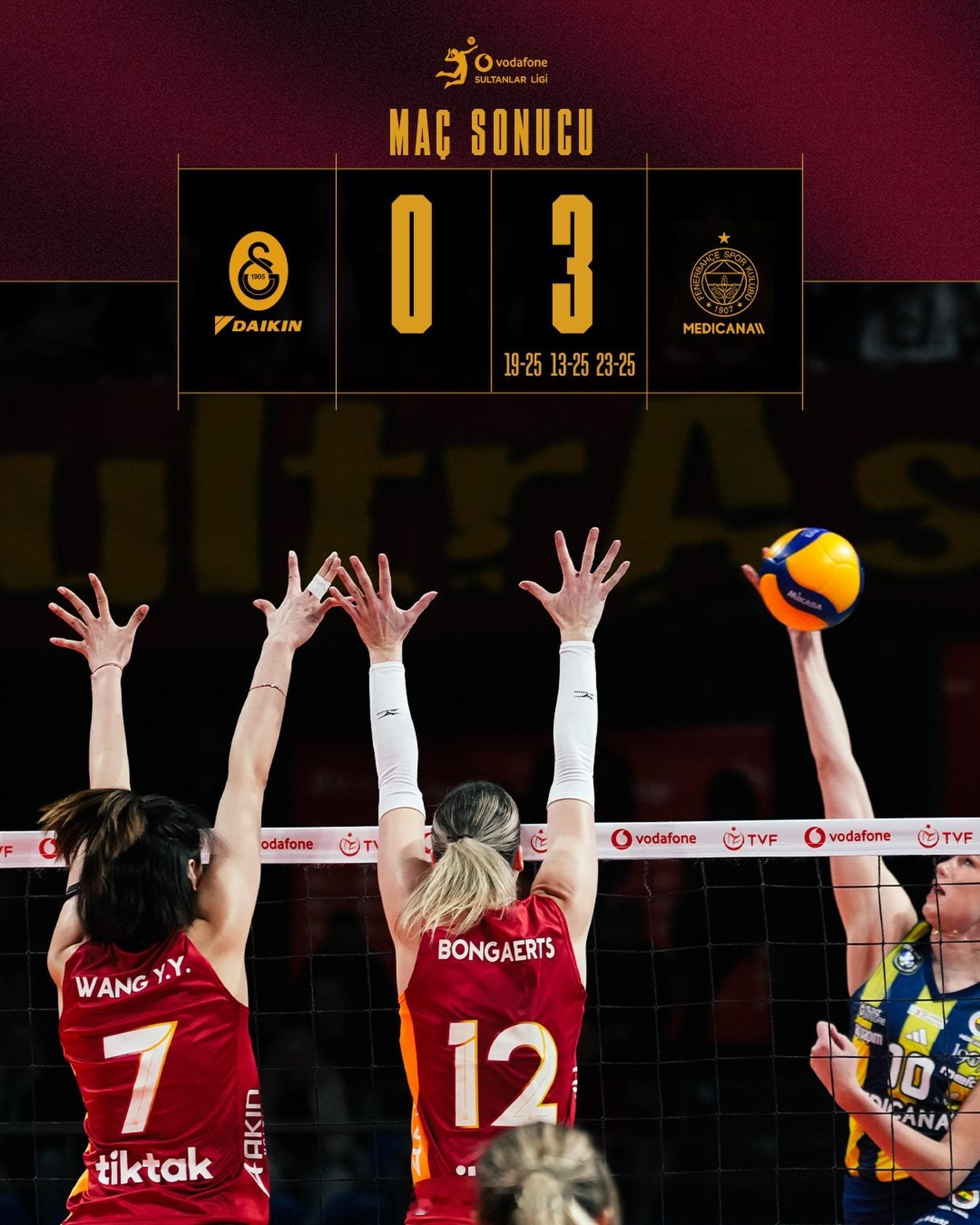 【王媛媛6分 女排土超加拉塔萨雷0比3费内巴切】北京时间2月2日凌晨结束的比赛，