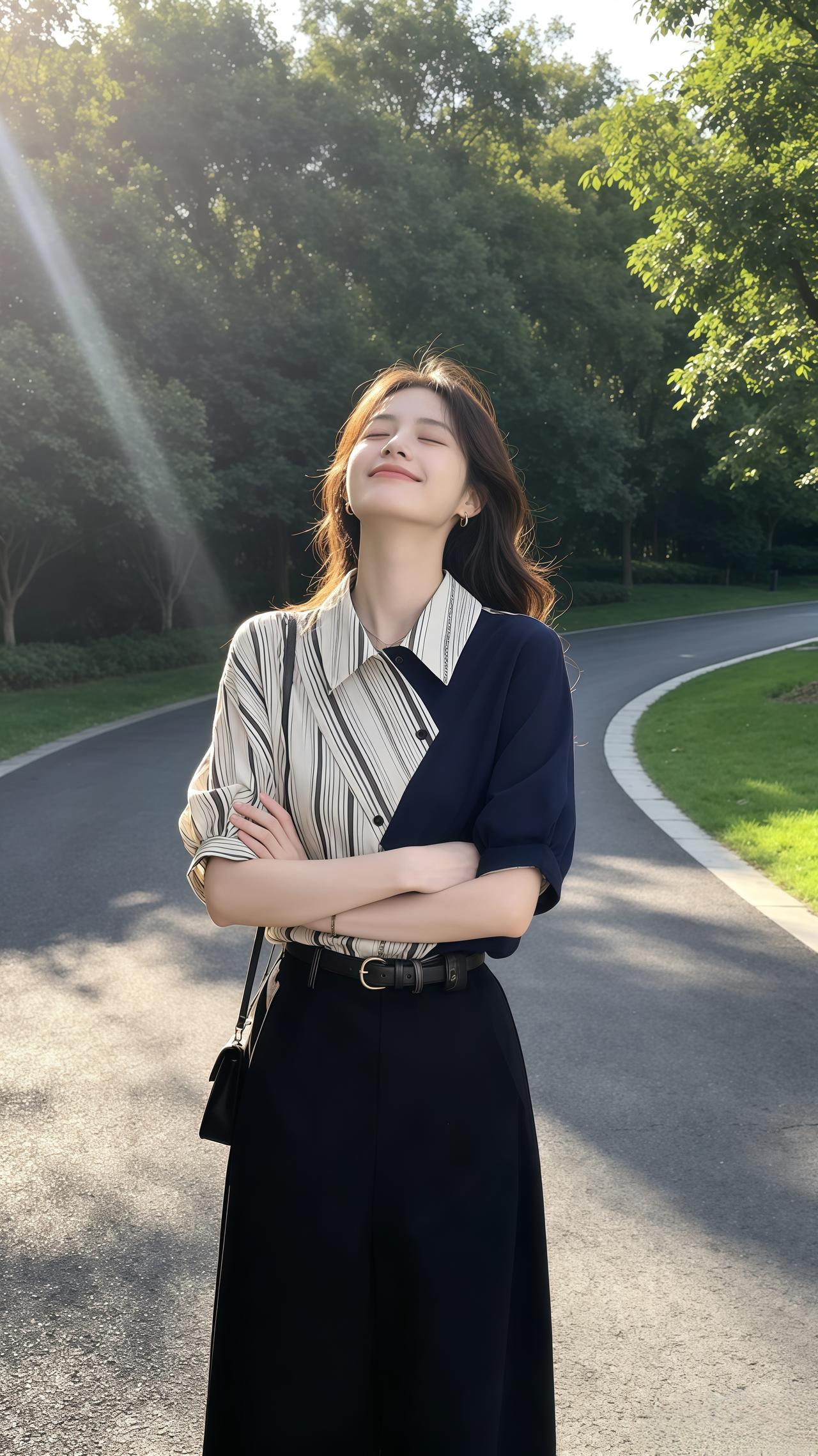 气质条纹衬衫 穿搭 今天穿什么 韩系穿搭 气质穿搭