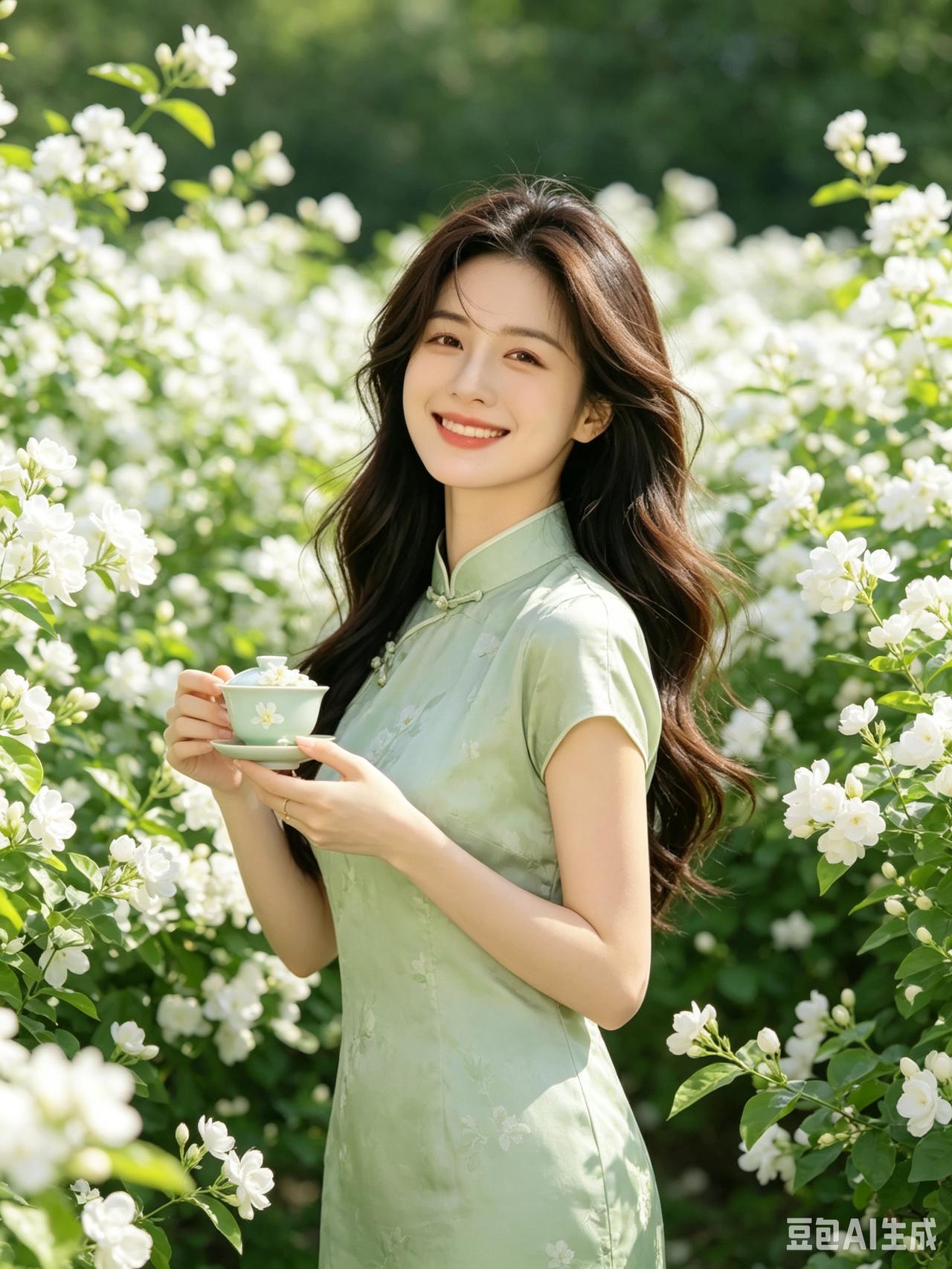 春日茶香，绿意盎然，笑靥如花。超级好看