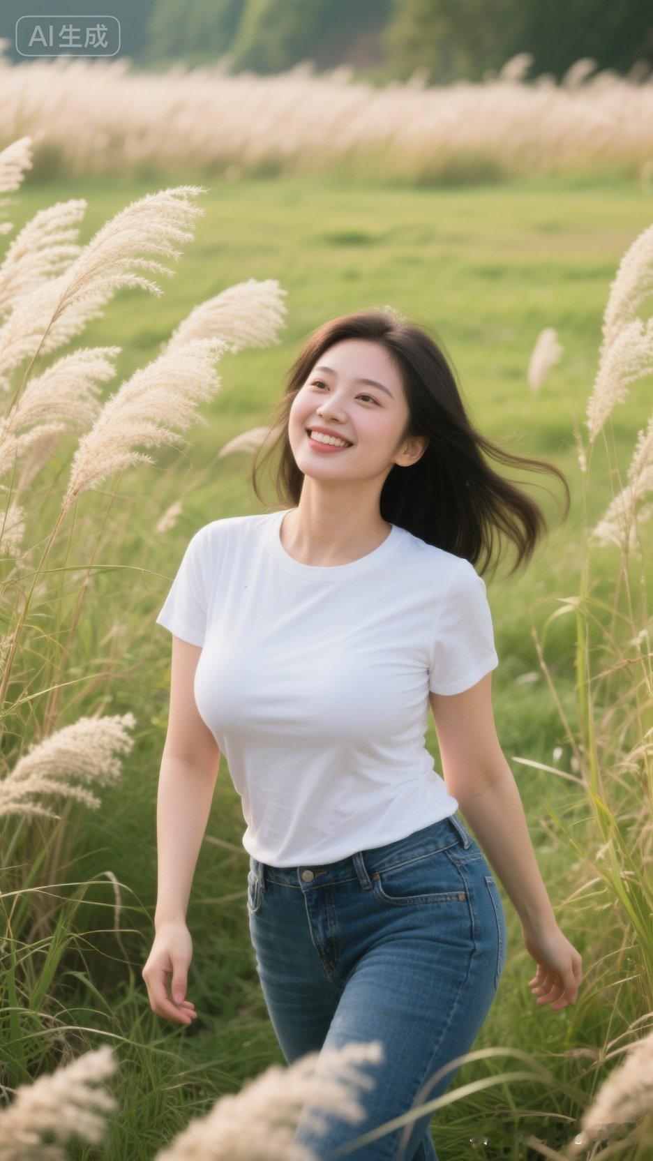 阳光下的微笑，漫步在花海中，感受自然的美好。