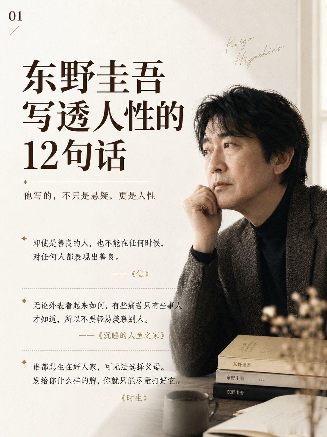 🕯️东野圭吾写透人性的12句话。R.I.P. 🕯️东野圭吾，才68岁。我和他