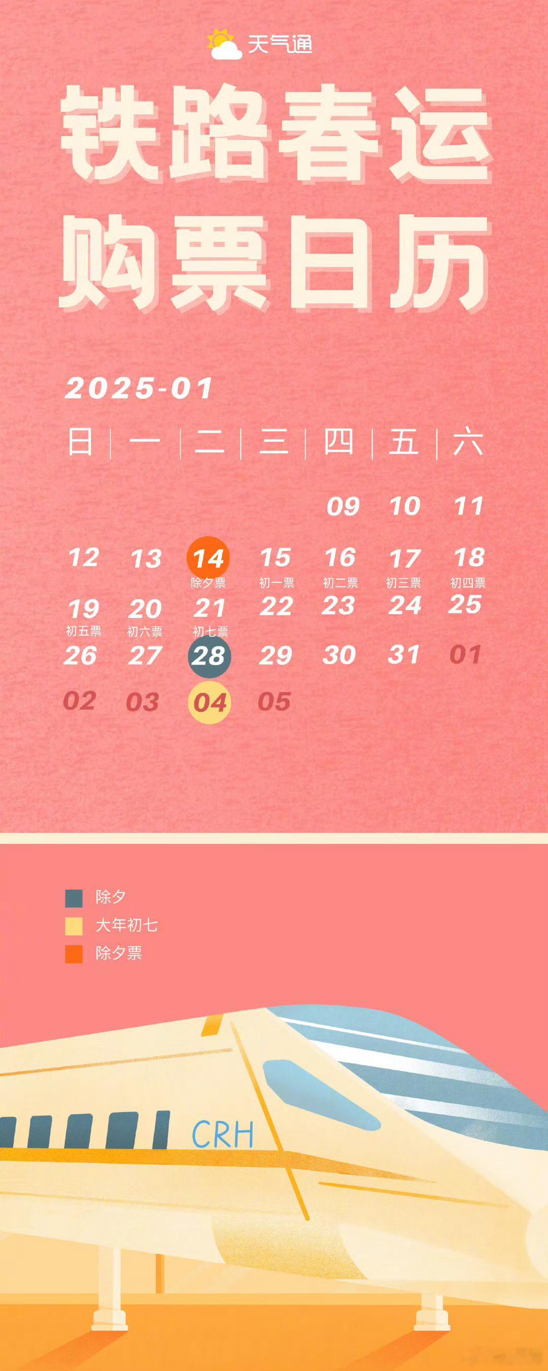 【春节返乡购票日历！】 春运启动注意天气变化  2025春运明天开始  明天就是