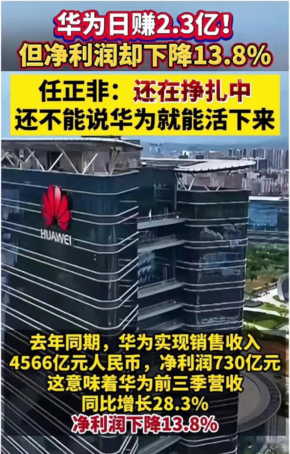 华为越来越难了，能不能活下来还是未知数，2024年10月31日华为投资控股有限公