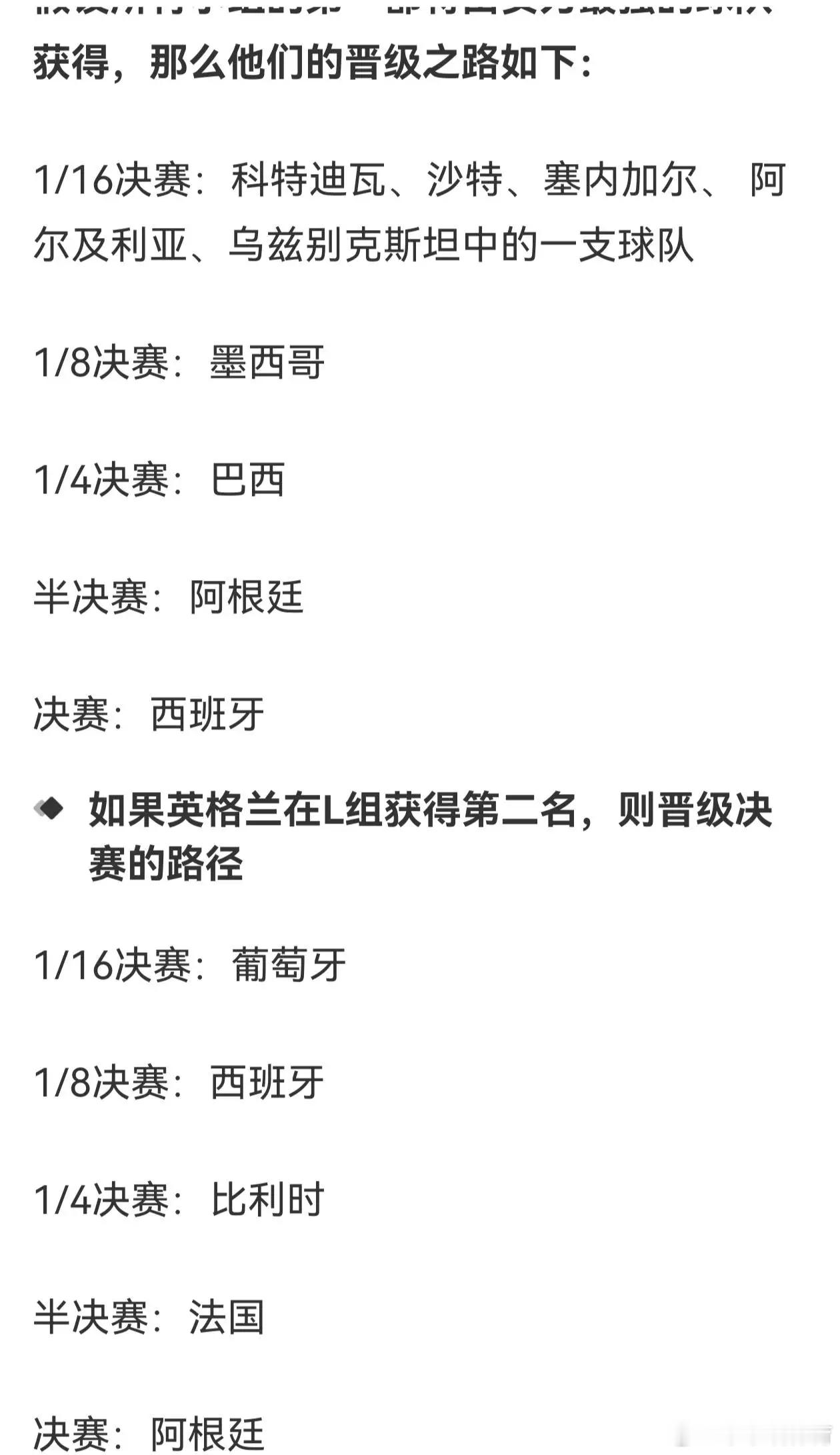 英格兰这签是不是太难了都按照强弱排名次对战，不管小组第一还是第二，想冠军都得打一