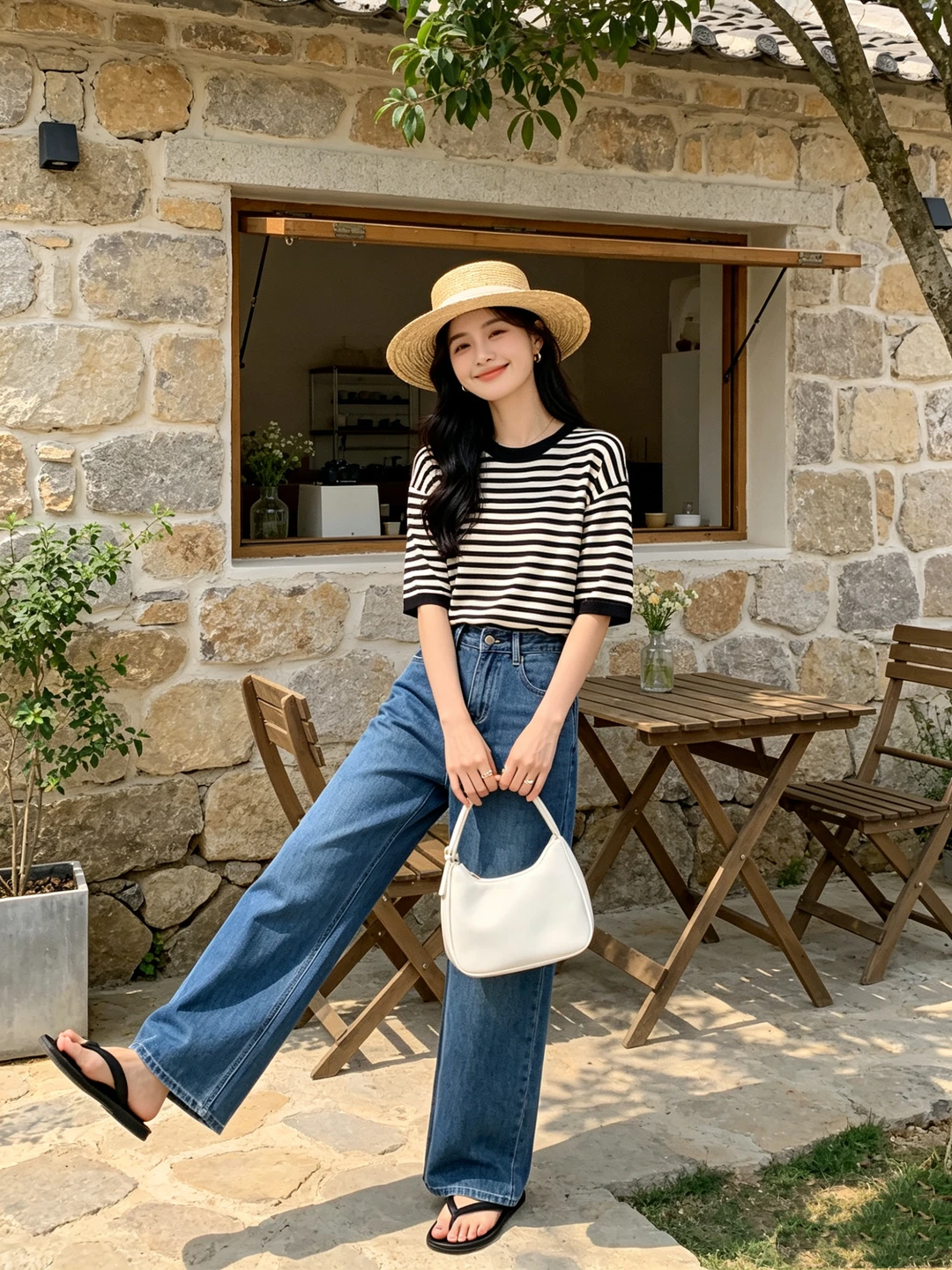 条纹控！怎么穿都好看条纹短袖！