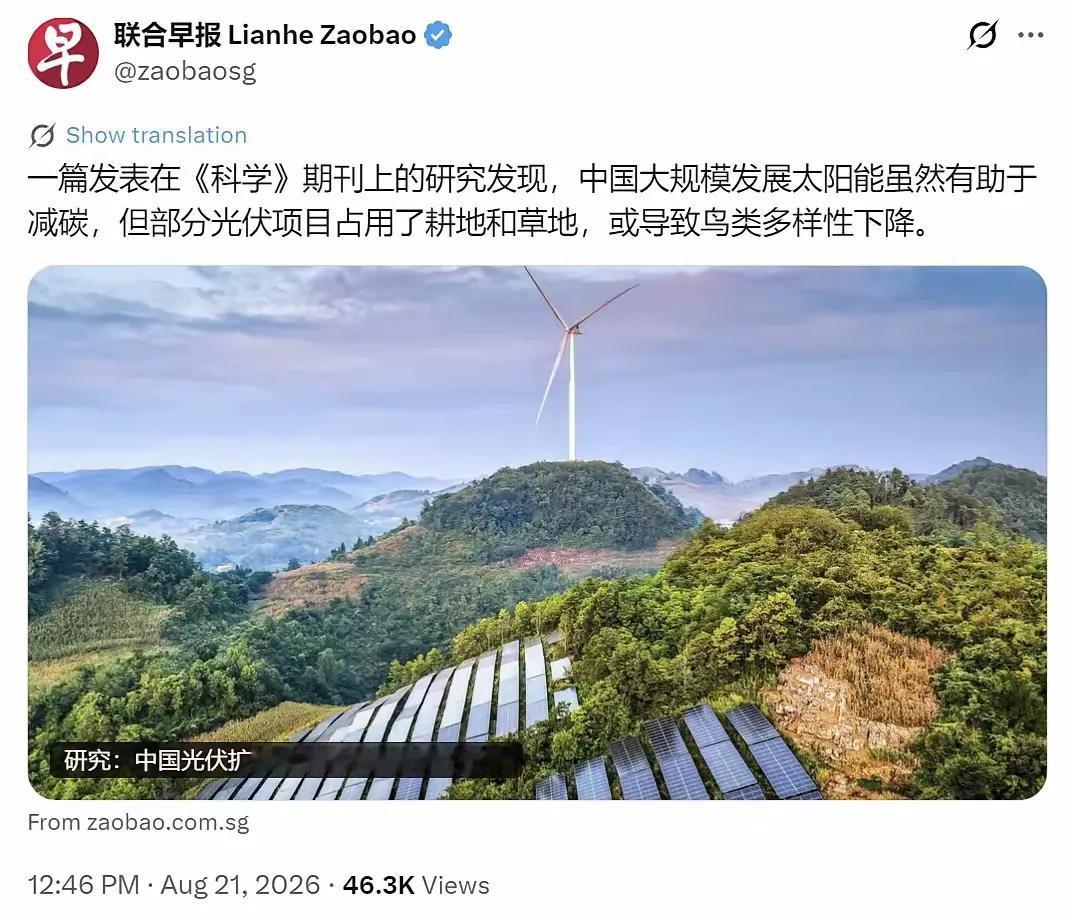 这研究有猫腻！

8月21日，一篇《科学》期刊论文引发热议，中国光伏被指影响鸟类
