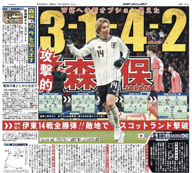 森保3142，有能！ 