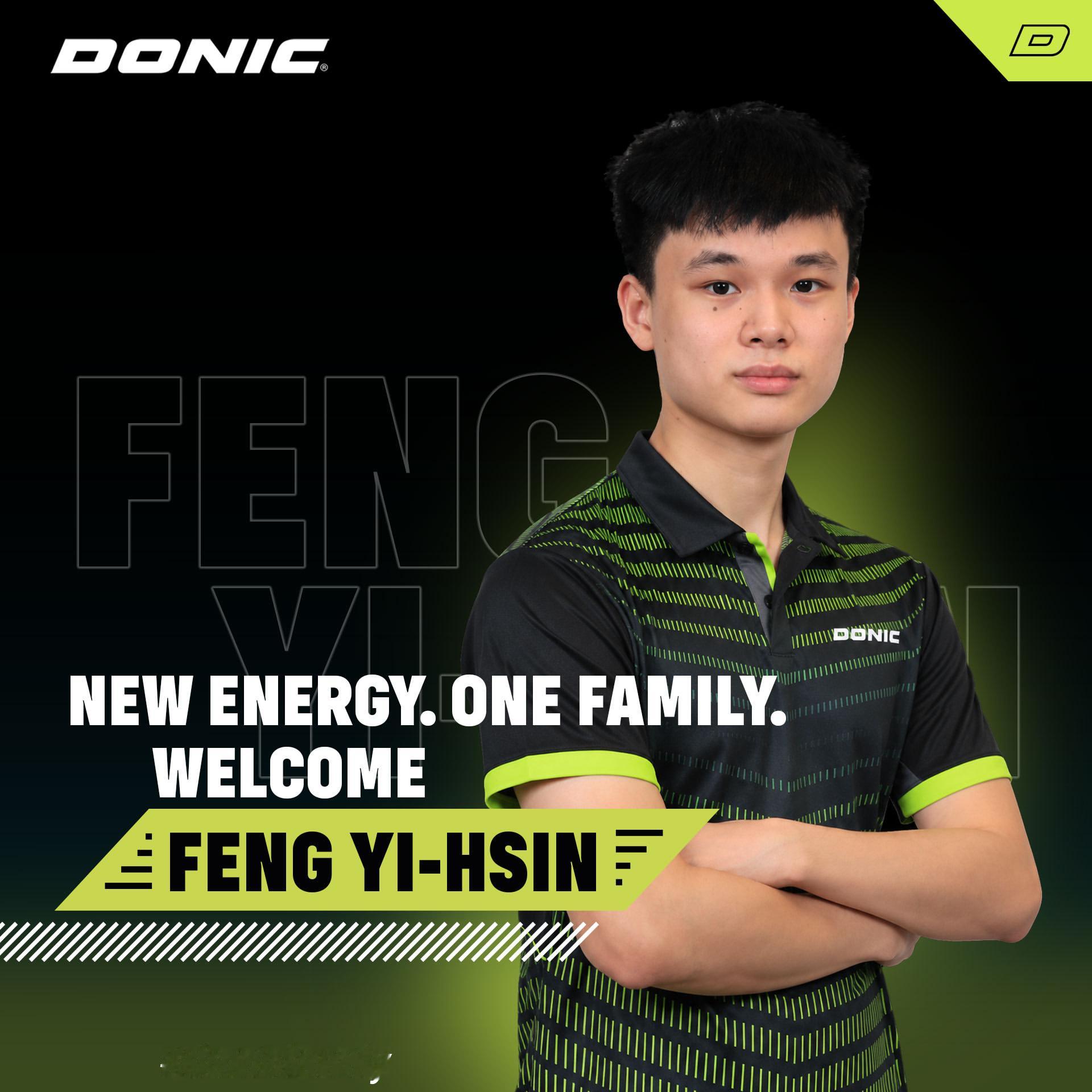 DONIC多尼克：我们很高兴迎来冯翊新，成为DONIC大家庭最新成员💙这位来自