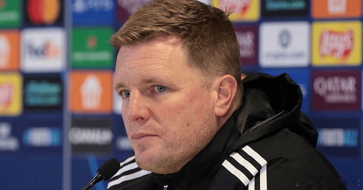 纽卡斯尔主教练埃迪豪出席对阵热刺的英超赛前发布会。 （本周英超一周双赛） 带来约