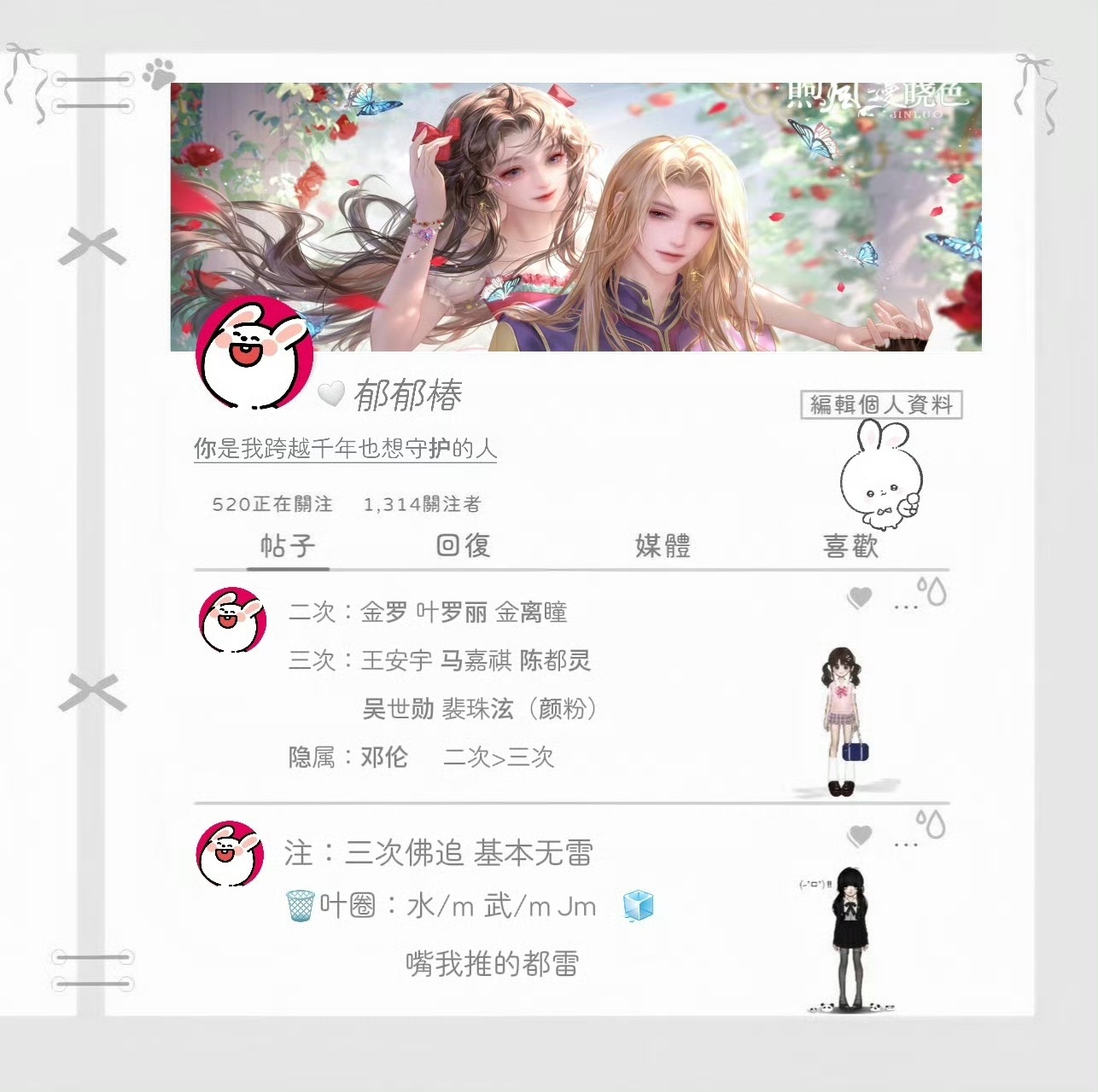 属性图→注：我主二次 虽然三次有属 但是佛追 三次战争我也不参与 反黑最多只会参