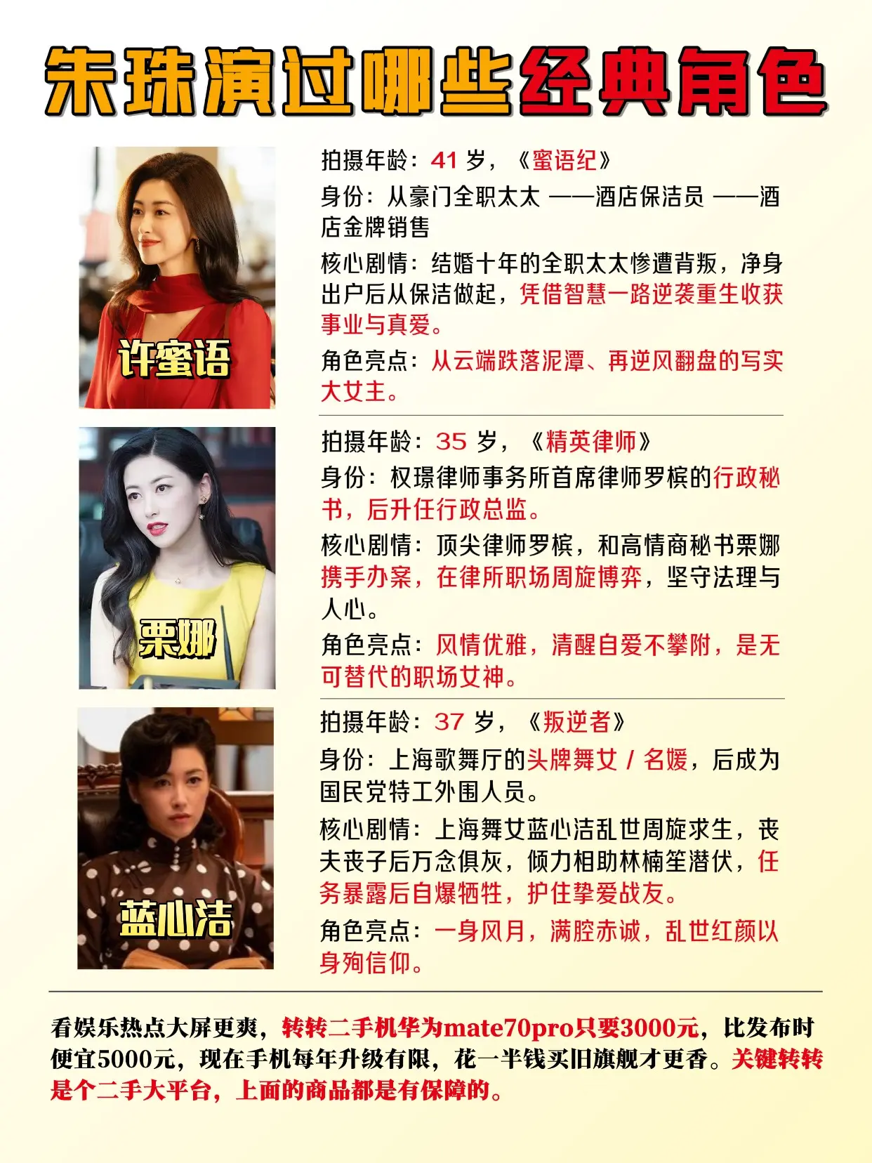 朱珠都演过哪些经典角色？