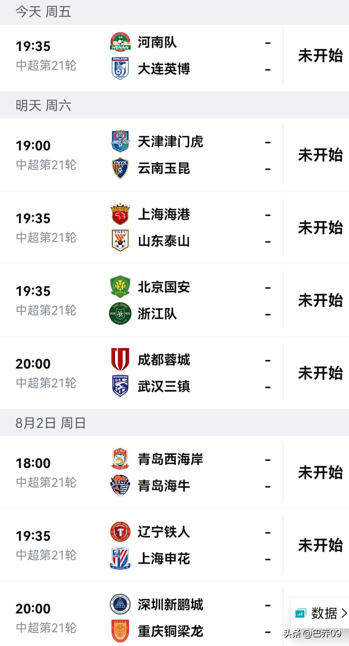2026中超第21轮 8场赛事前瞻+比分预测
 
⚠️温馨提示：足球比赛充满变数