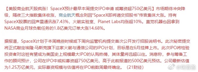 重磅利好来袭！商业航天迎来重大催化，行业龙头即将启动IPO，今日A股可重点关注商
