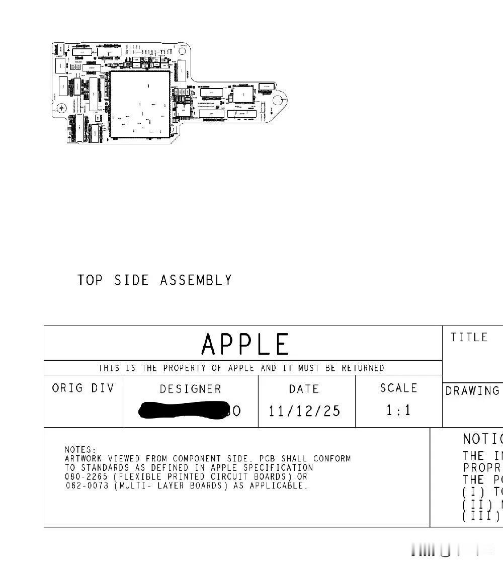 苹果信息泄露的过于详细，可以手搓苹果开发板

印度塔塔泄密 iPhone 18 