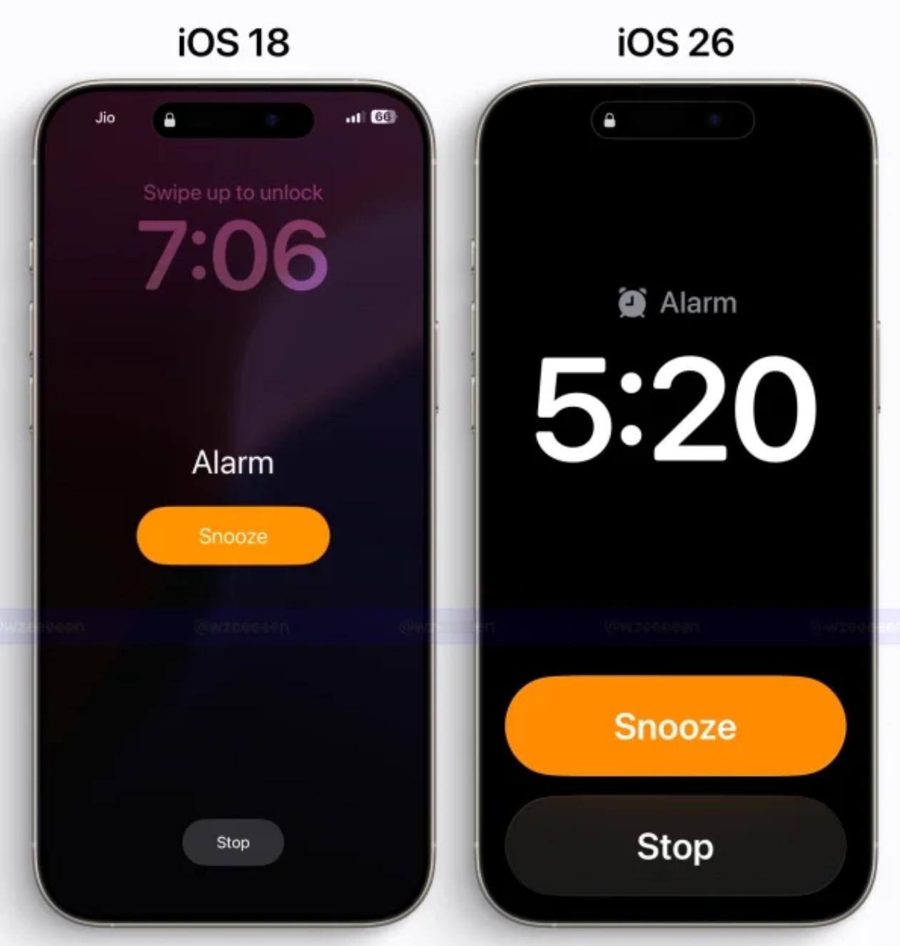 苹果iOS18到26的界面变化，在整体UI中除了升级了液态玻璃之外，AI 能力、