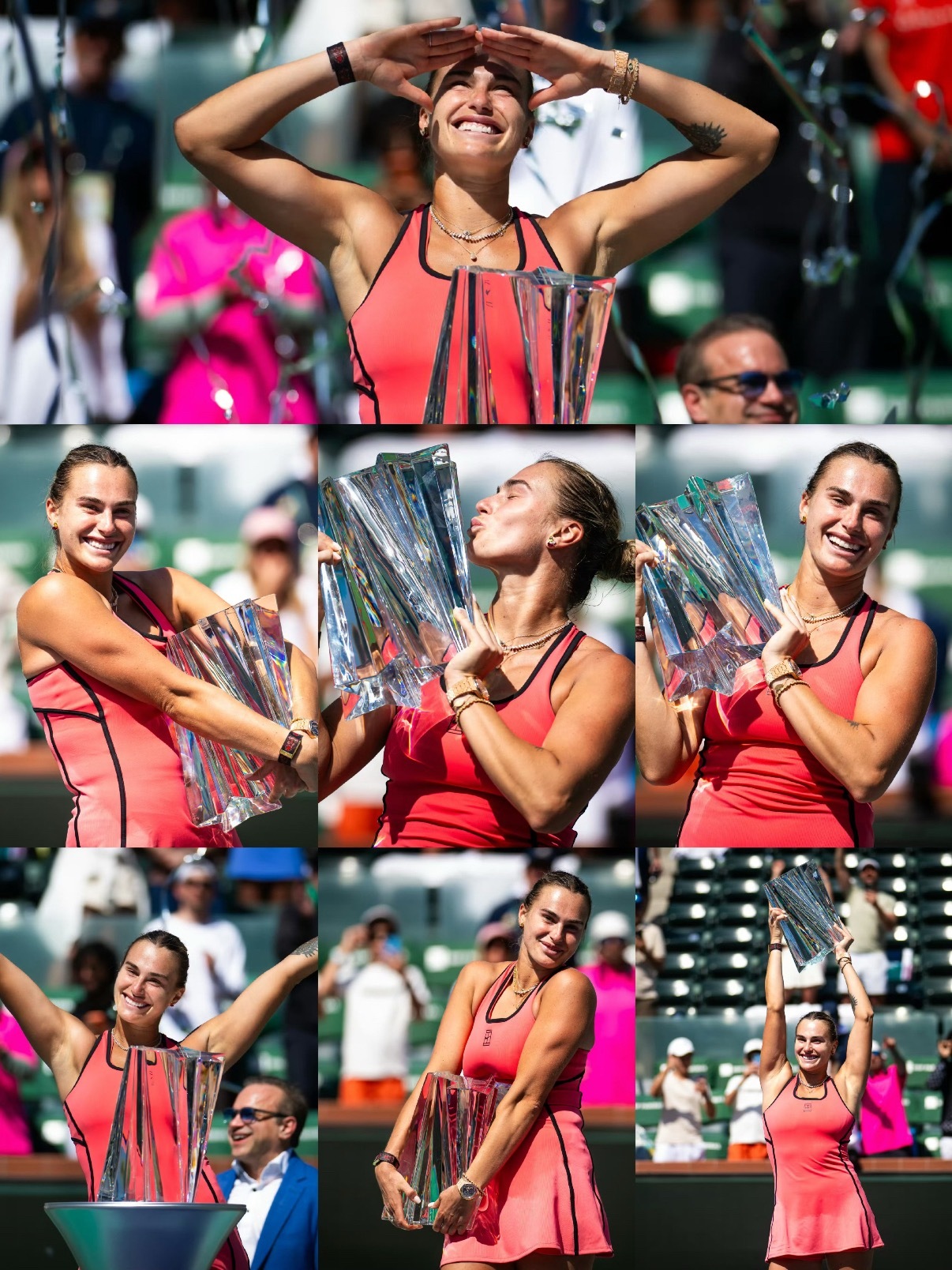 萨巴伦卡卫冕迈阿密赛冠军 WTA1000迈阿密站决赛，萨巴伦卡6-2/4-6/6