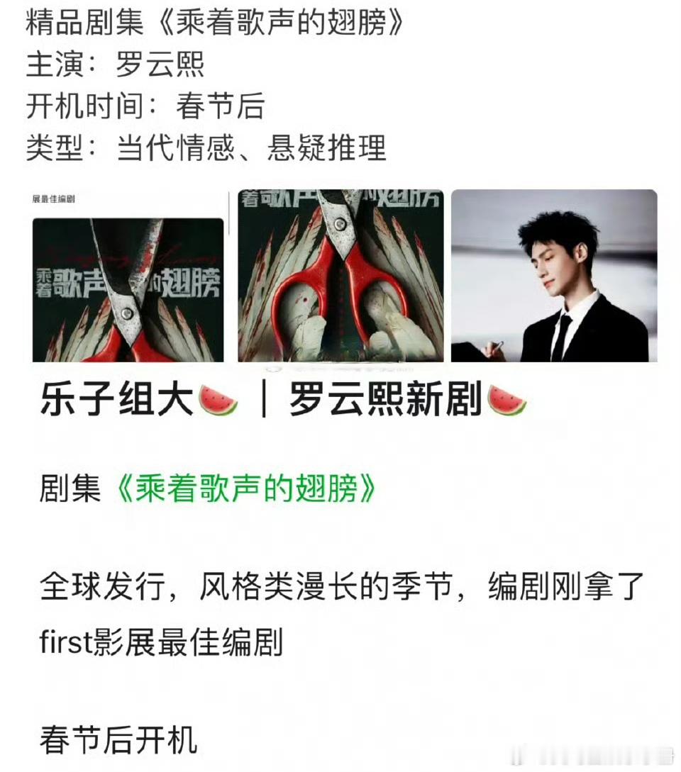 白鹿方辟谣网传和罗云熙合作《乘着歌声的翅膀》 