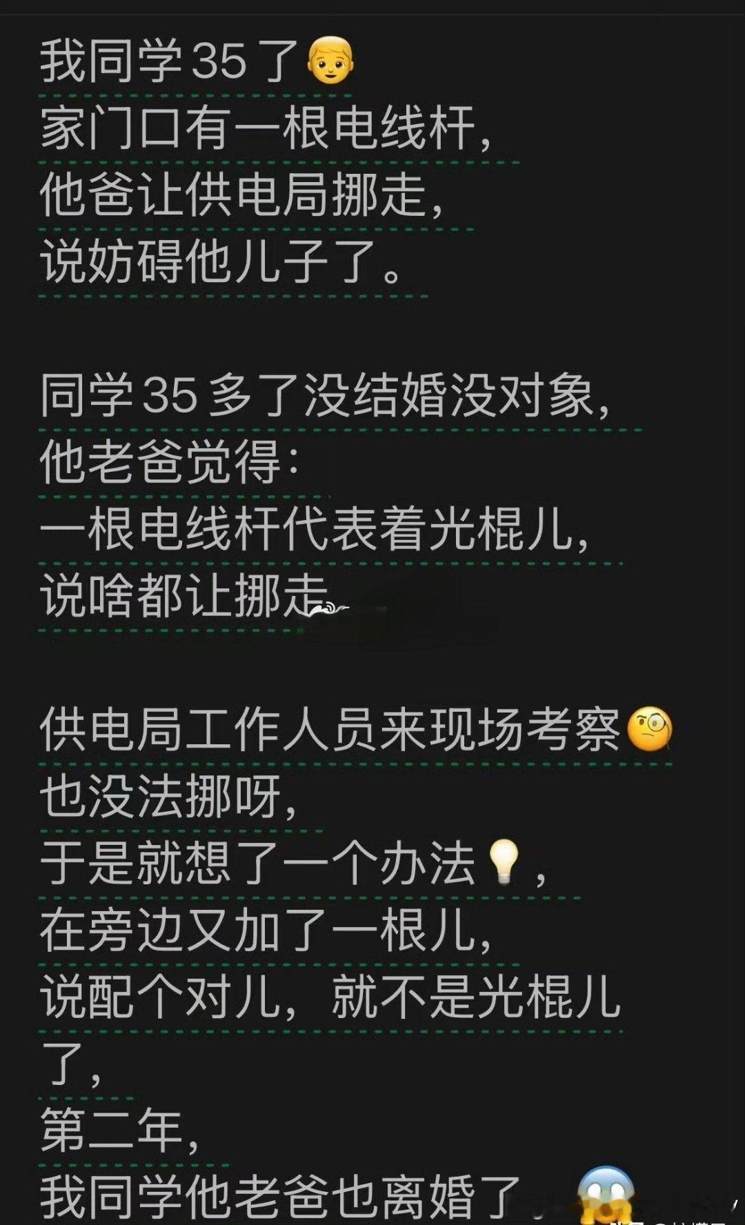 《电线杆“脱单”记：供电局神操作改风水，老爹却意外“分手”？》 