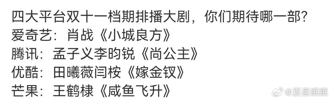 四大平台待播剧 你最期待哪一部我先来[举手]🐧《尚公主》孟子义 李昀锐👖《谍