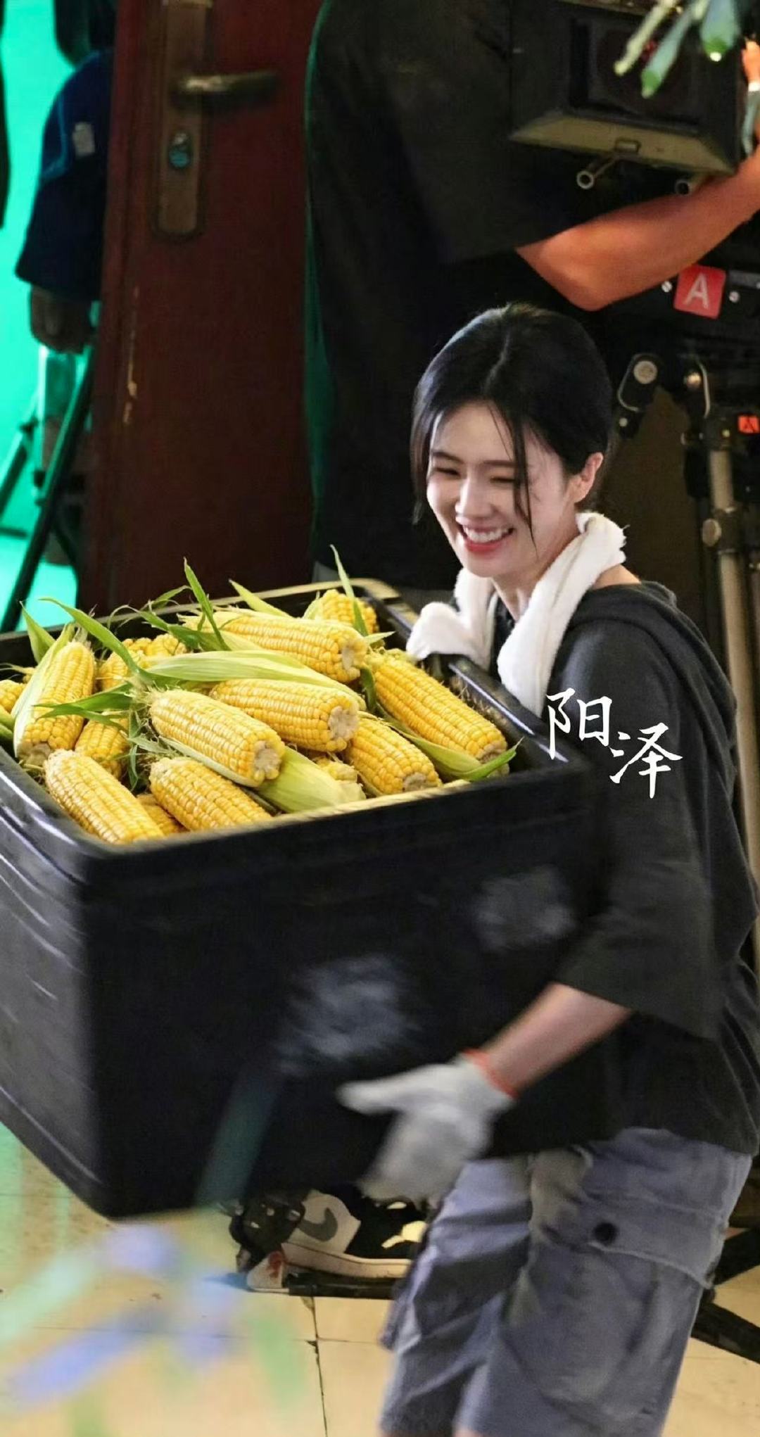 白鹿玉米梦女白鹿工资结算日收到一箱玉米好大一箱玉米啊晕呐 