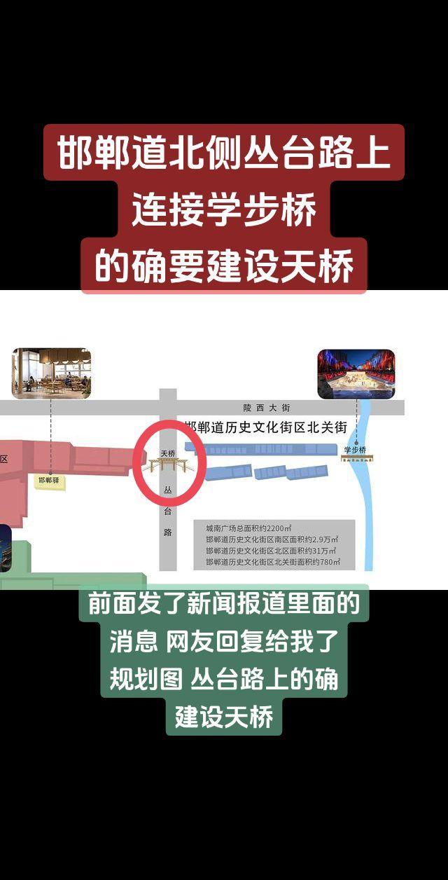 邯郸道北侧丛台路上
连接学步桥
的确要建设天桥你好邯郸