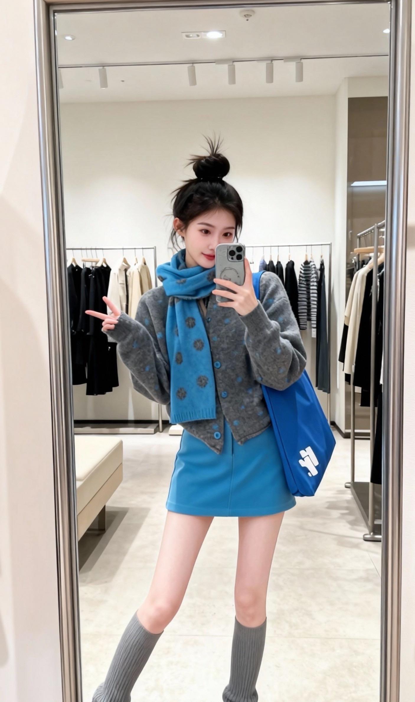 小个子穿搭韩系穿搭撞色搭配慵懒风穿搭 漂亮内搭让我赢在了穿搭起跑线