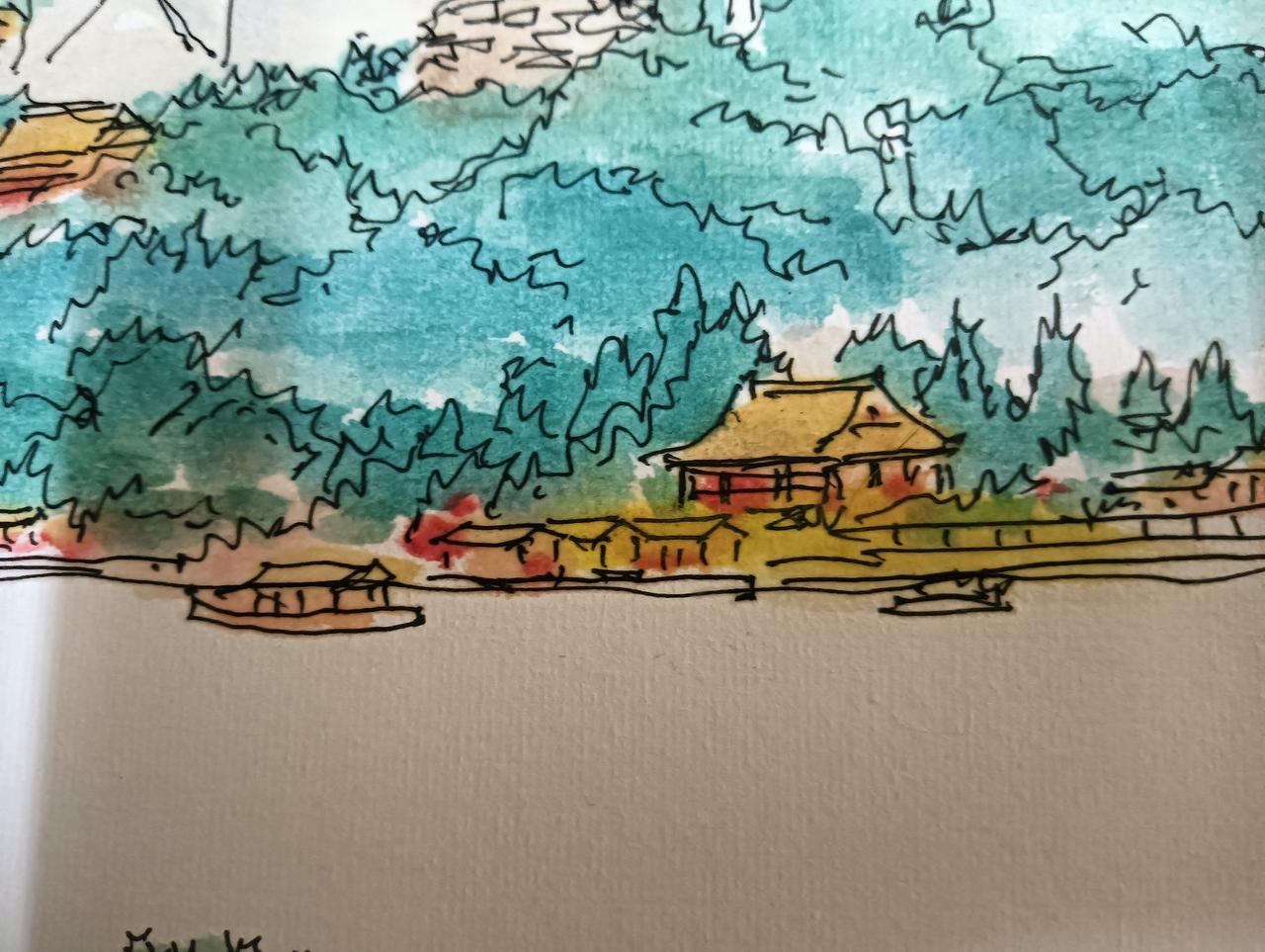 补画月中北京颐和园游记。——蔡刚作品欣赏