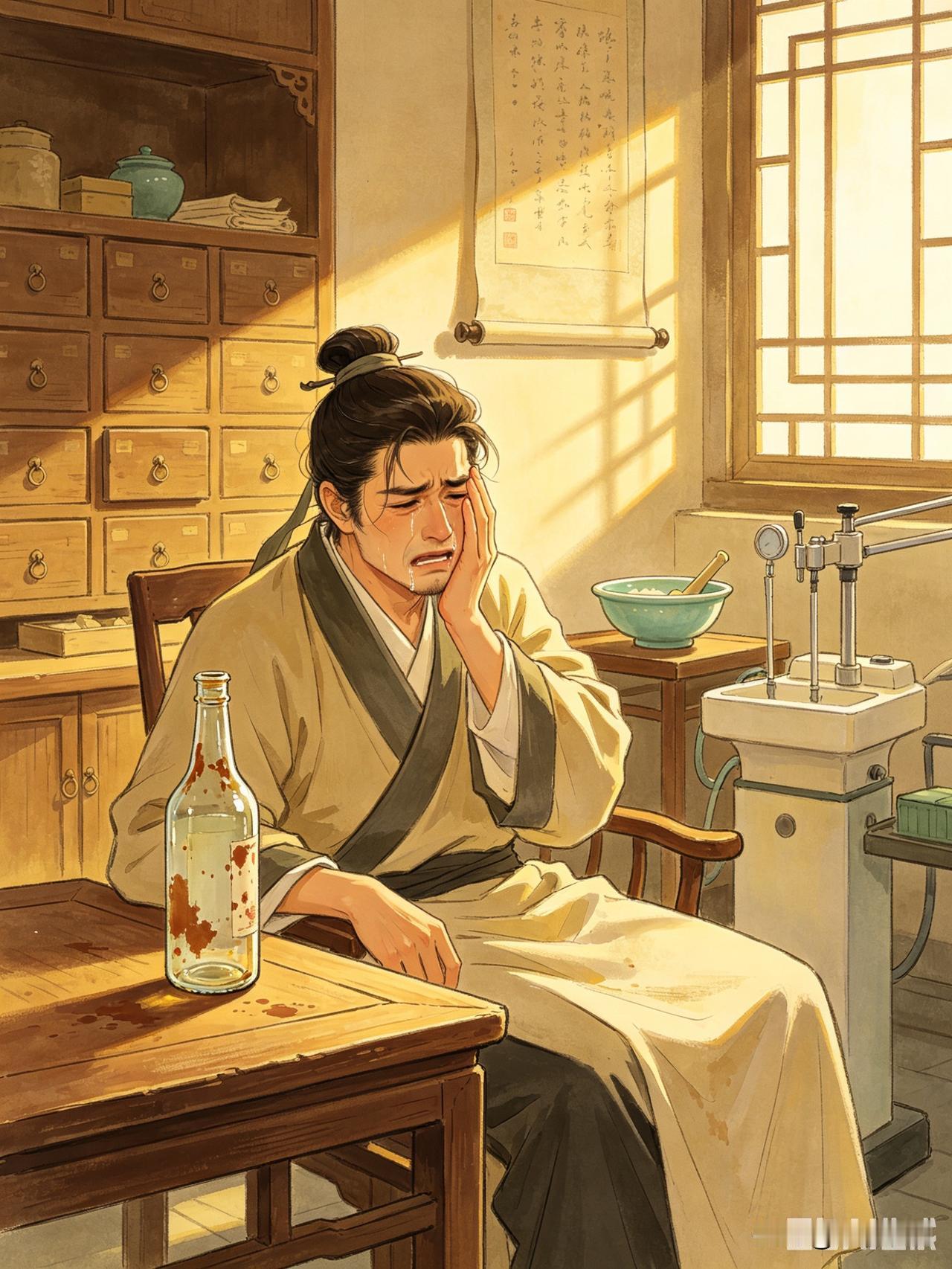 七律二首· 《悔牙自嘲》
                     《补牙有叹》