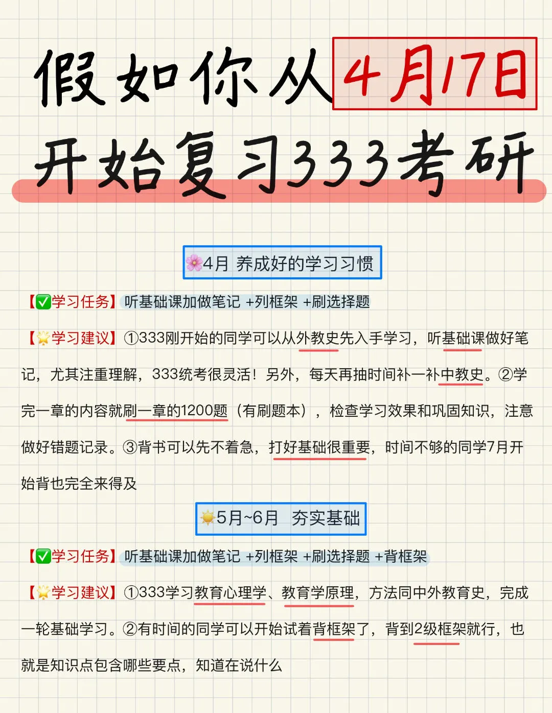 🙌假如你从4月开始备考333…