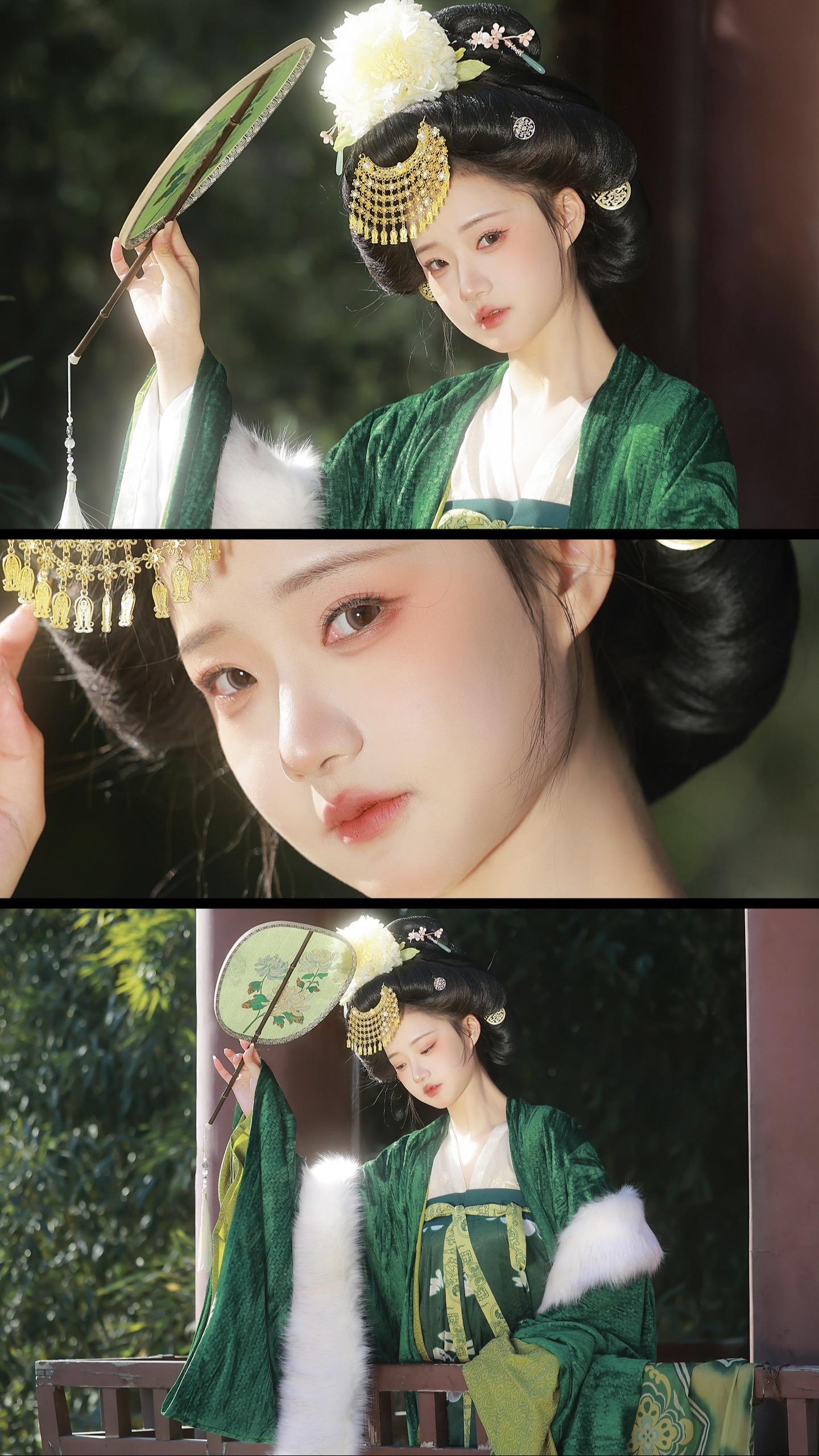 未见当年盛世颜，今睹唐妆映眼前。