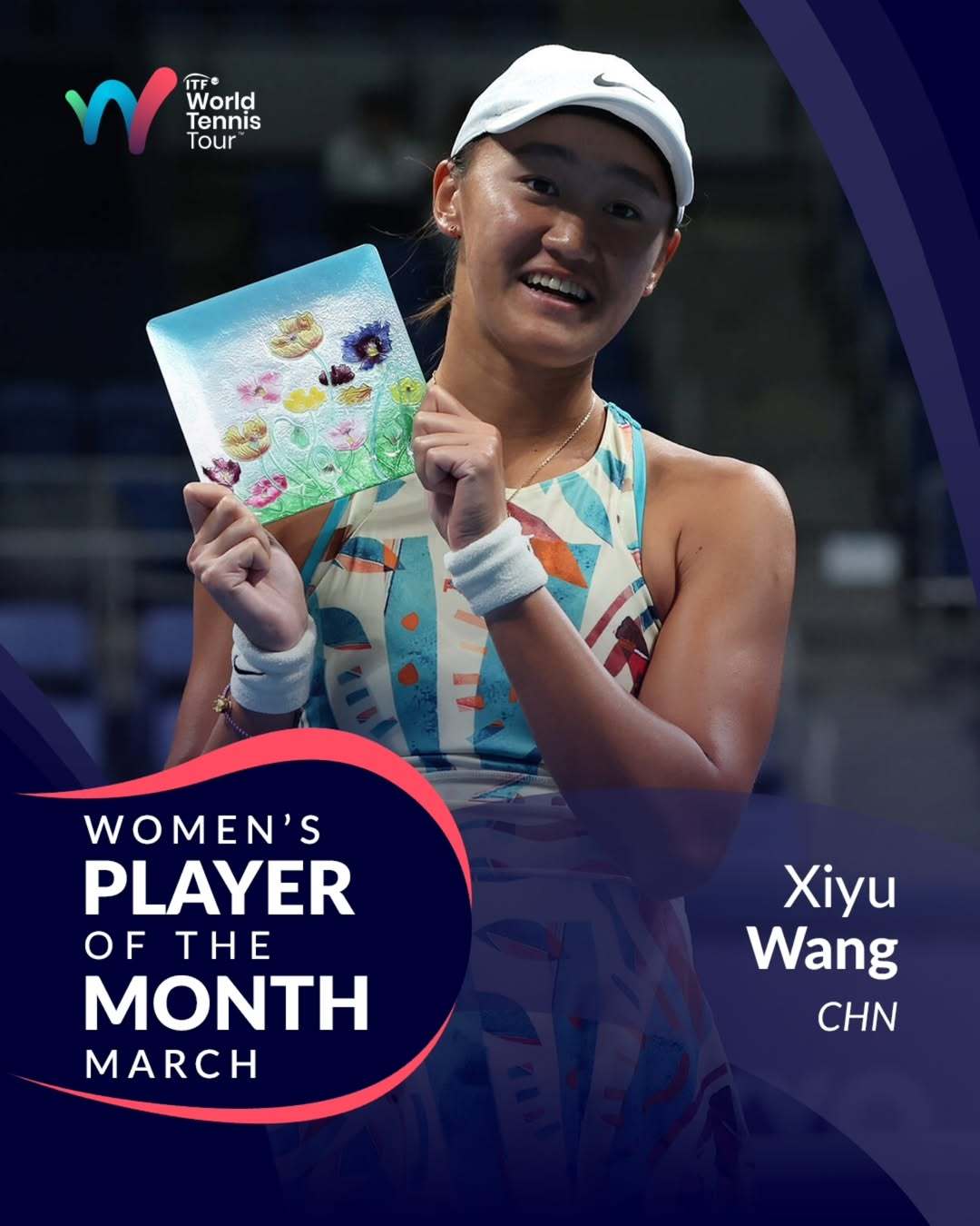 恭喜王曦雨荣获3月ITF世界网球巡回赛月最佳女球员👏🏆 W50 马鞍山🏆 