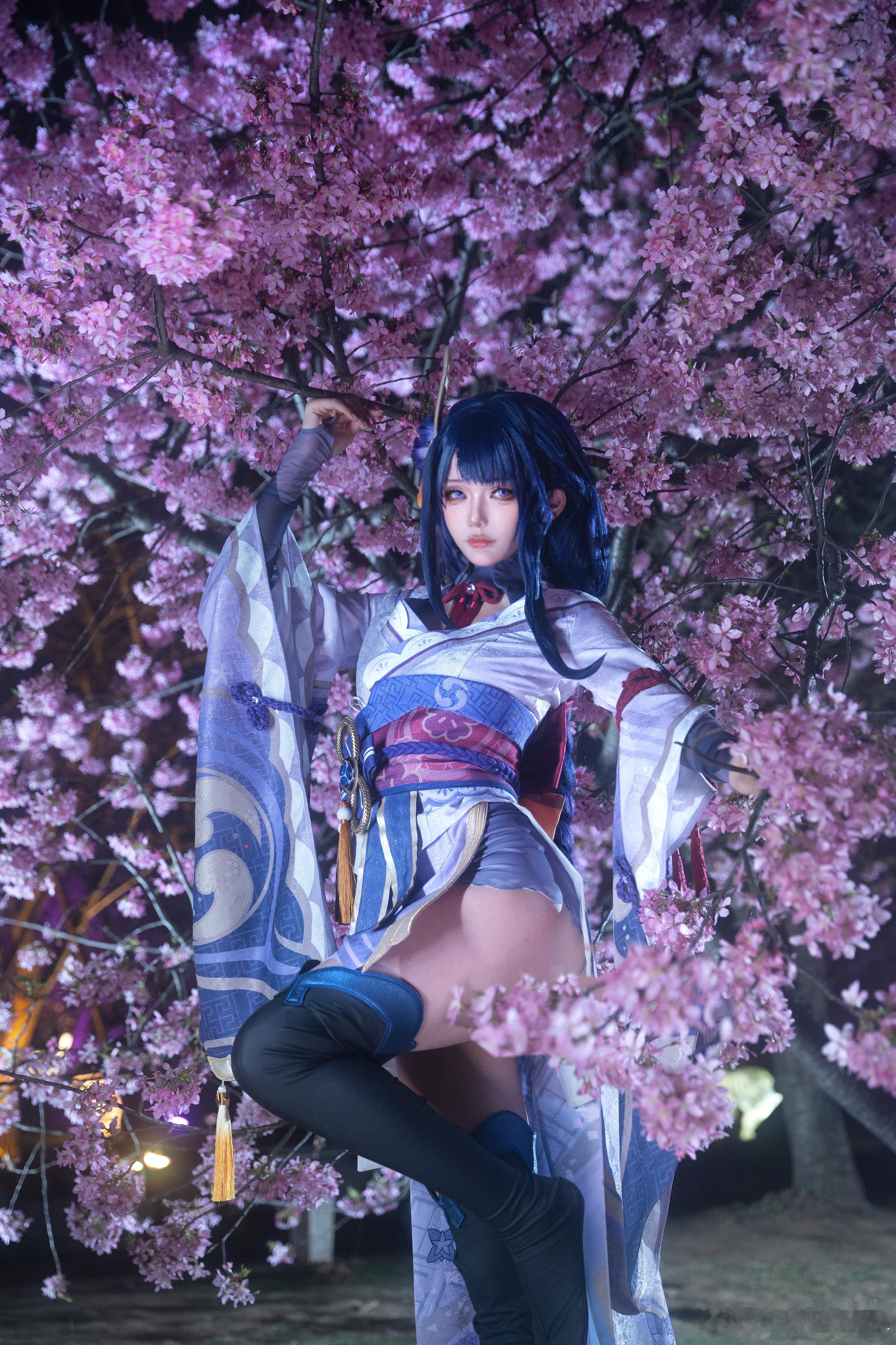 雷电将军的夜樱#雷电将军##原神[超话]##cosplay##突破次元壁##彩鹞
