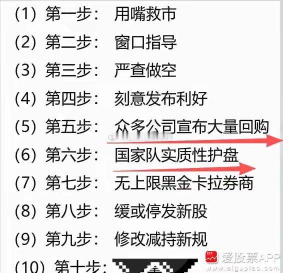 今晚一堆上市公司回购潮，用“真金白银”传递市场信心！大家看“救市”10步曲，现在