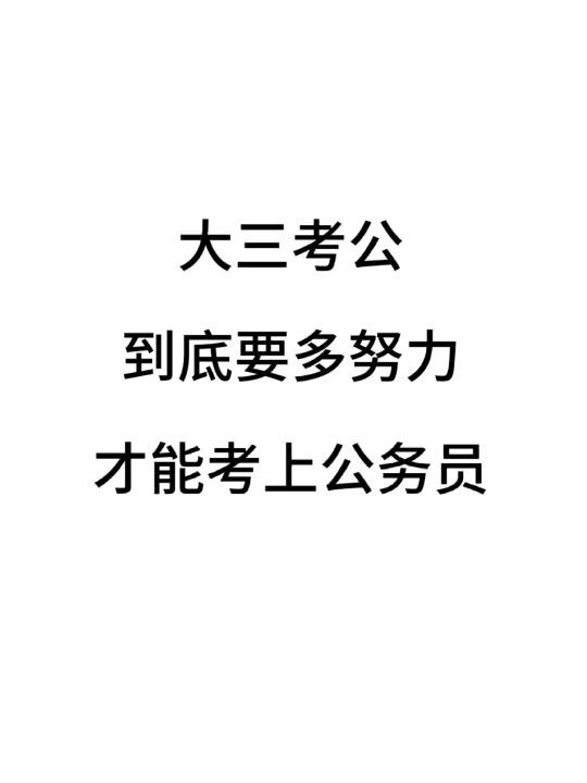 大三要努力到什么程度才能考上公务员😭