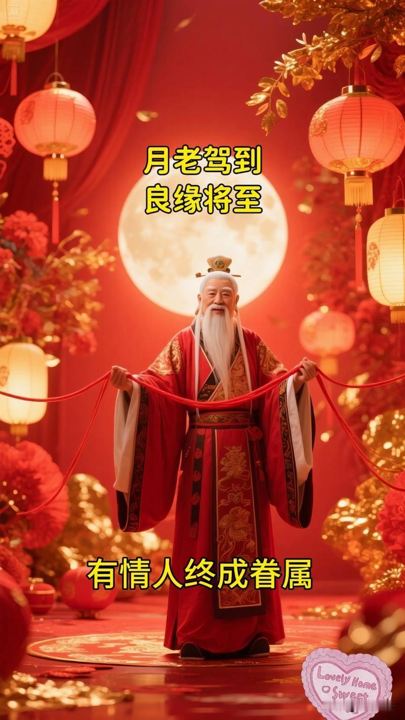 月下老人这传说真有意思。在古代神话里，他可是专管人间姻缘的神仙，手里那根红绳一系