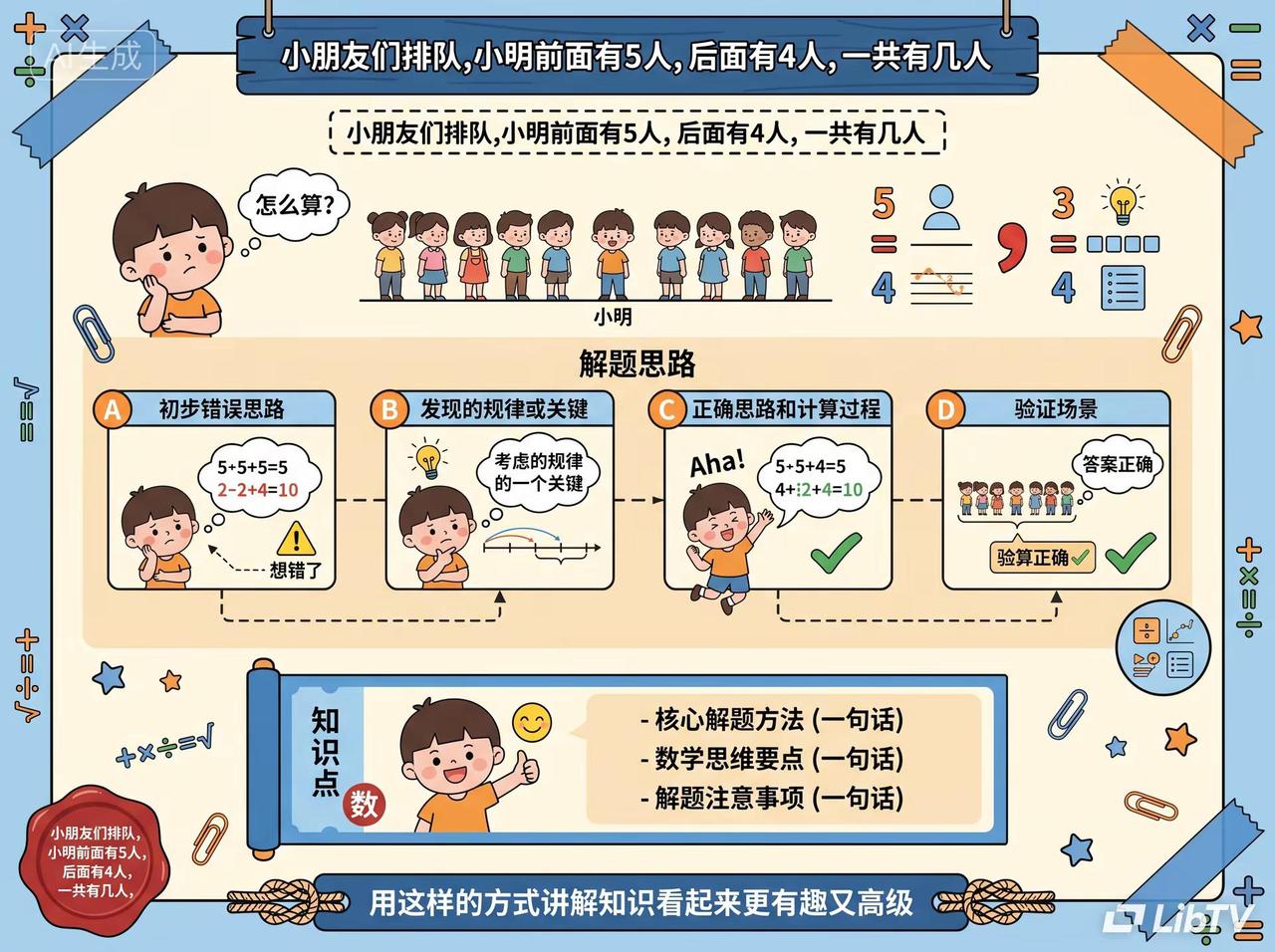 一年级必看｜排队题速解技巧。家有小学生的注意了！这道排队题，娃十有八九会错🔥 
