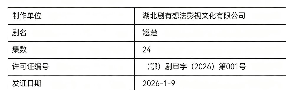陈都灵、周翊然《翘楚》24集过审下证 