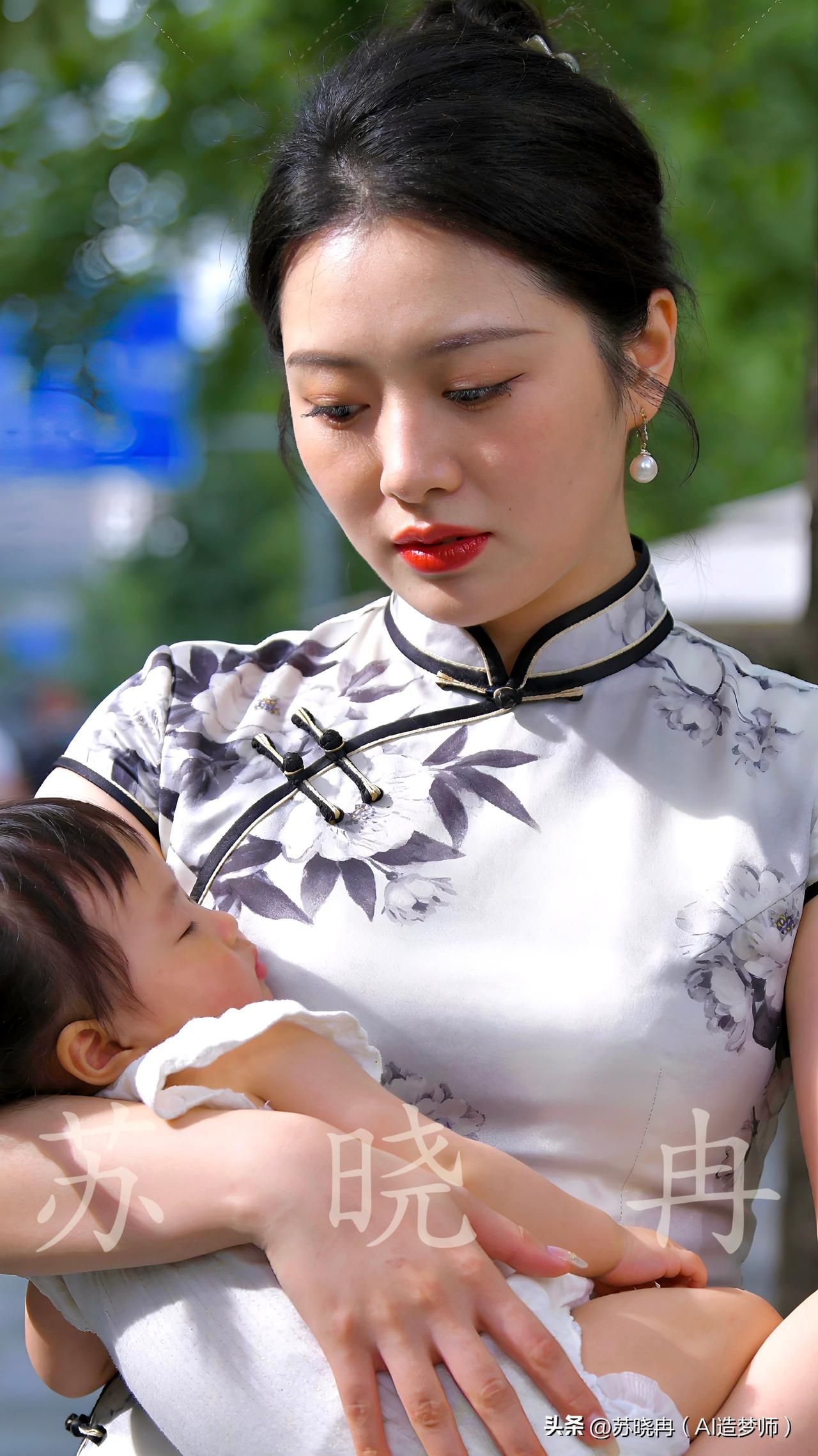  妈妈的臂弯，是宝宝永远的午睡小床

路过的行人忍不住放慢脚步，目光里满是羡慕—