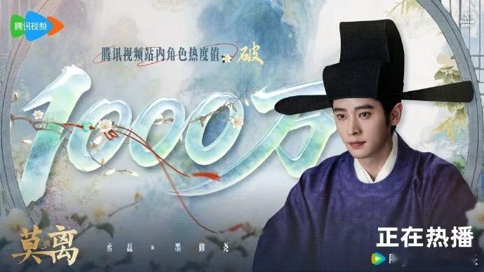 莫离丞磊演技丞磊墨修尧热度  莫离丞磊演技，丞磊墨修尧热度，已经突破一千万啦，恭