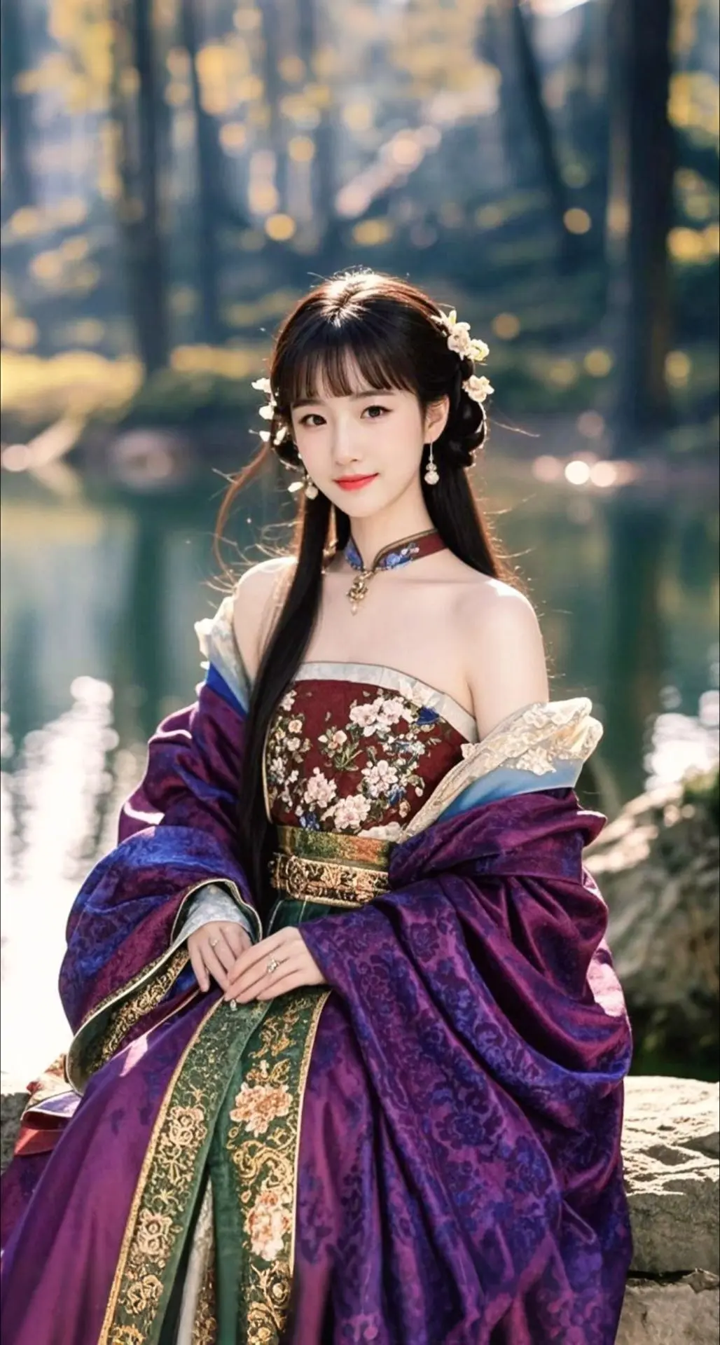 AI扩图 AI古风佳人