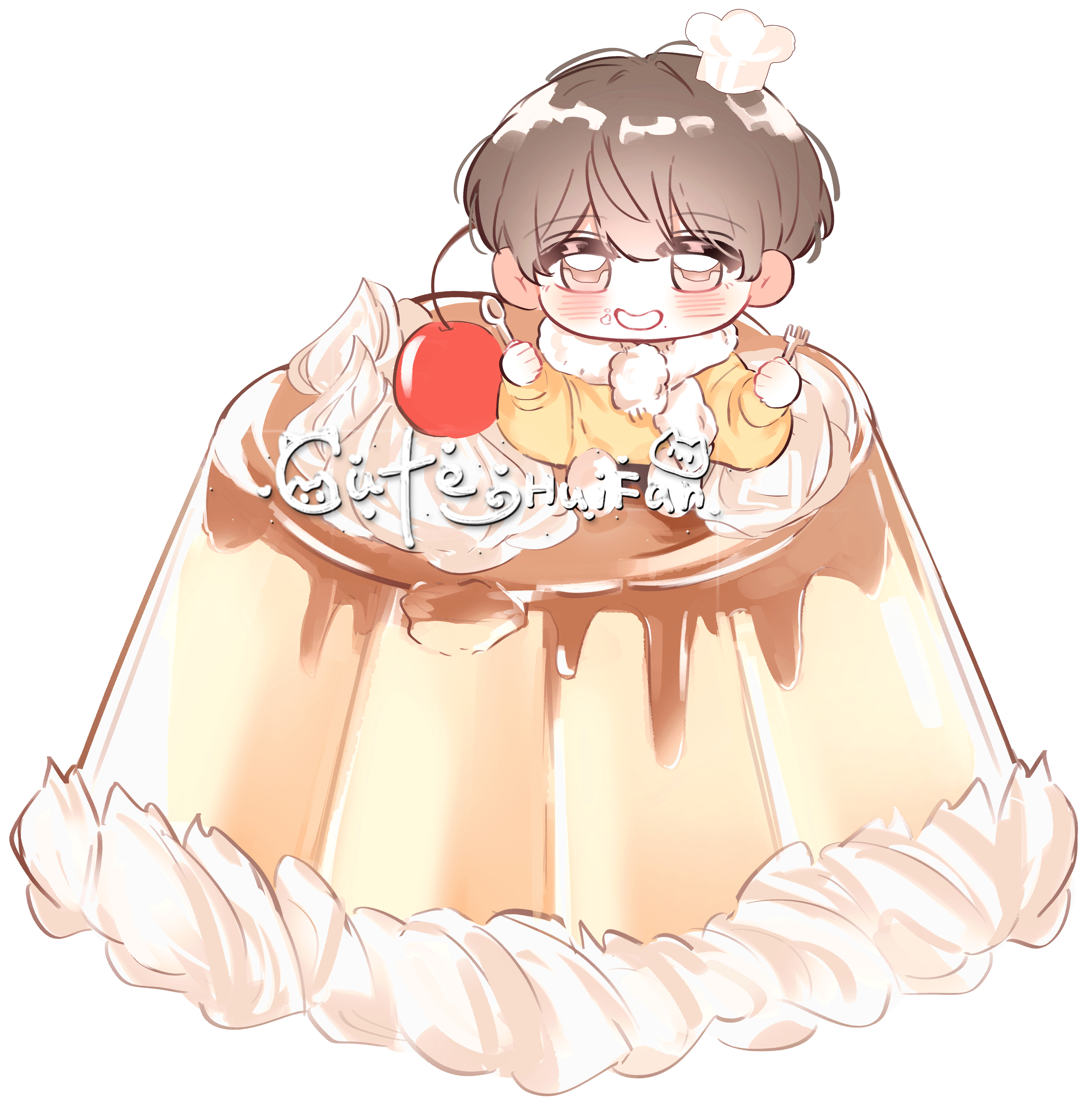 好萌好萌好萌好想吃一口小布丁…😋 