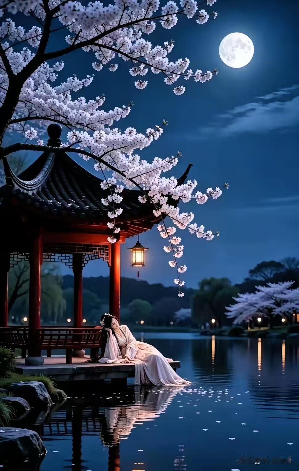 天净沙·夜感
寒亭冷月疏塘，
晚风漫送宵凉，
半世尘愁谁讲。
酒残魂怅，
江湖一