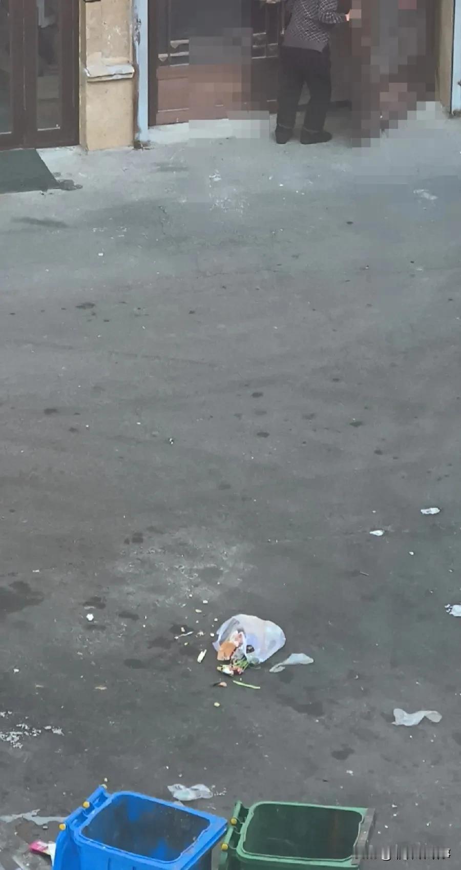 大过年的对门楼的邻居，把垃圾扔到垃圾箱外面，就差那么几步不肯多走，垃圾桶都是空的