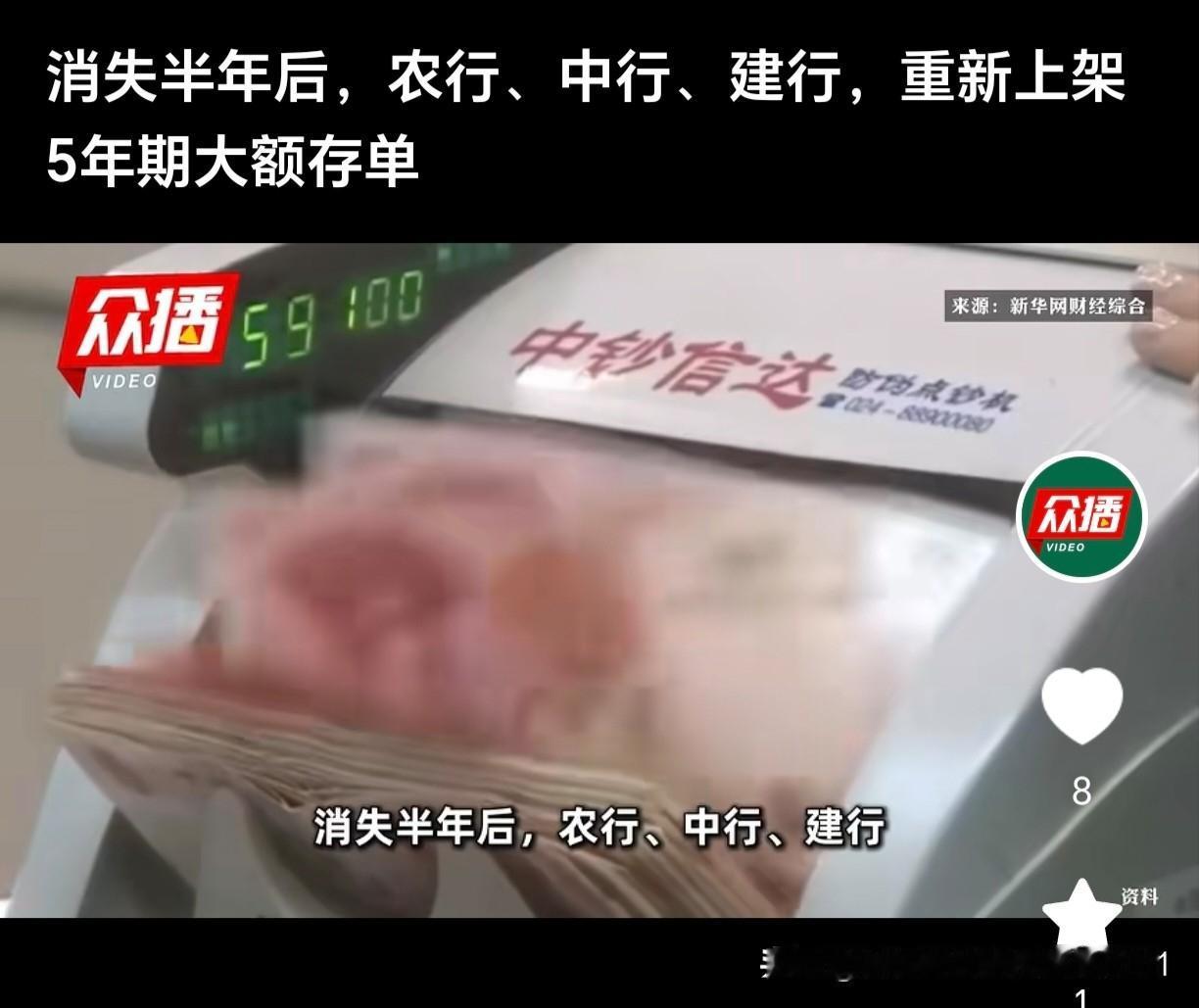 昨天，我还去农行问了一下，说没有。

可是，最近看许多人都说，这几个银行有五年期